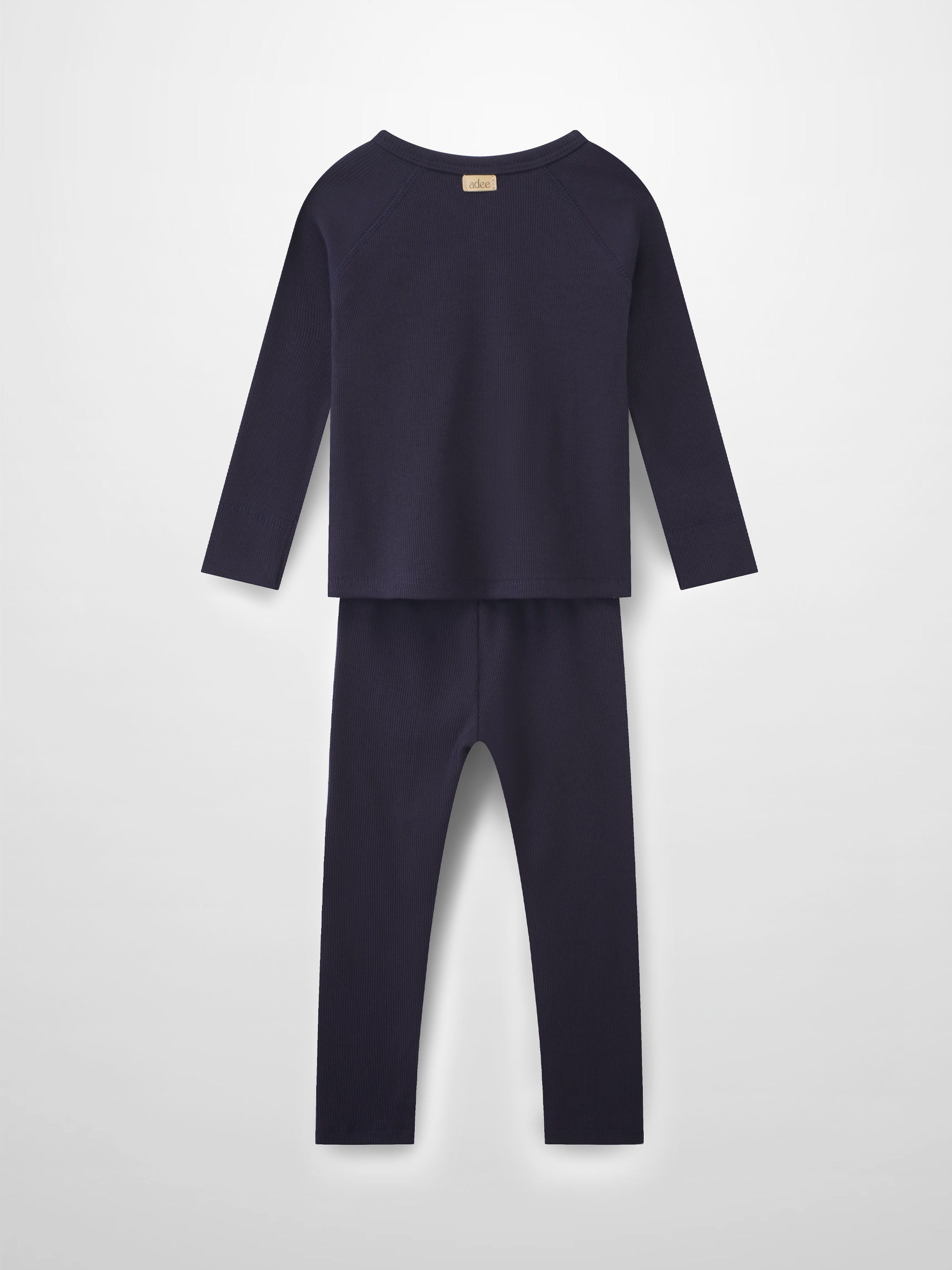 Crossover Thin Ribbed Pajama - Navy