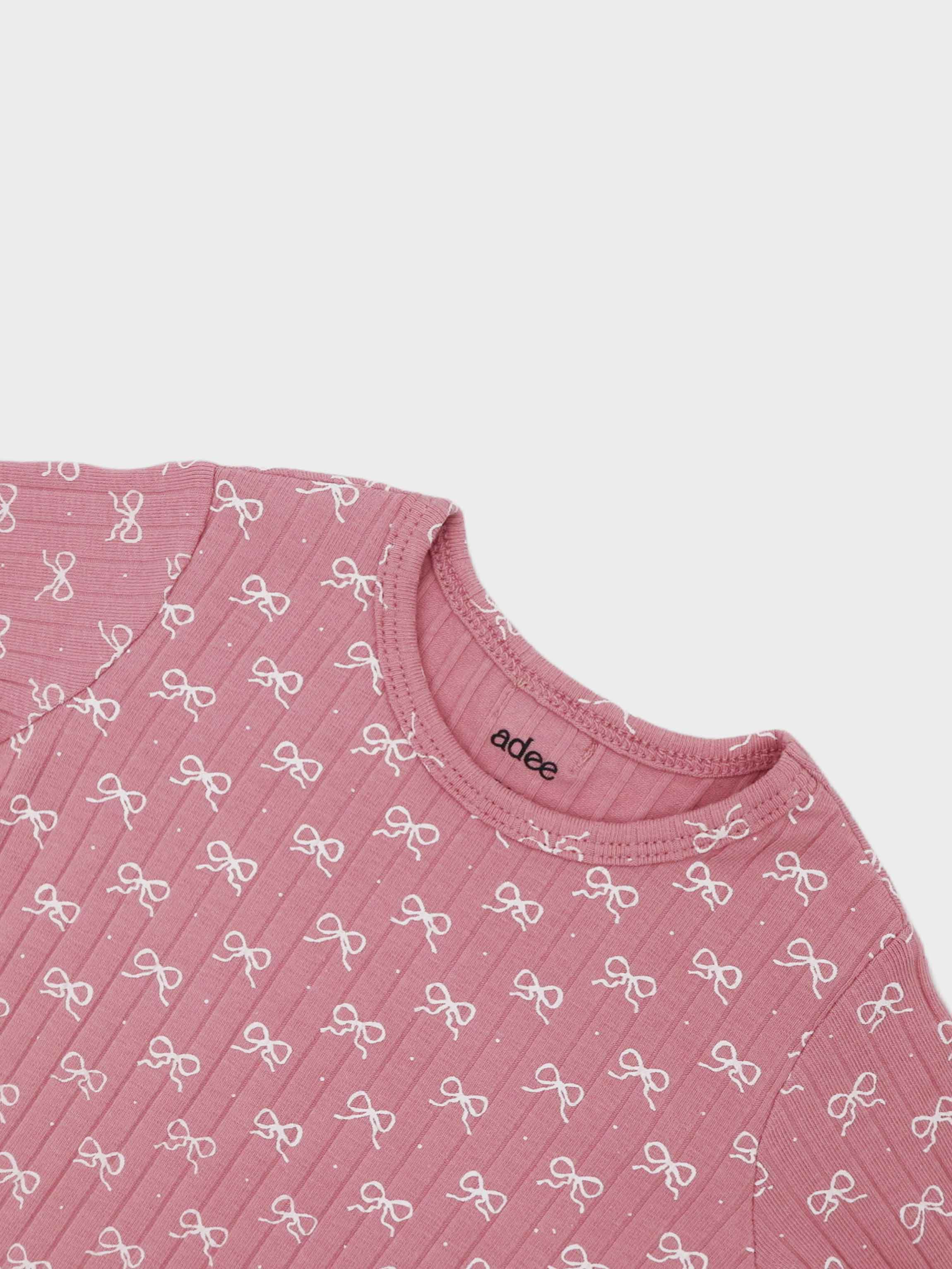 Girls pajamas with bow print