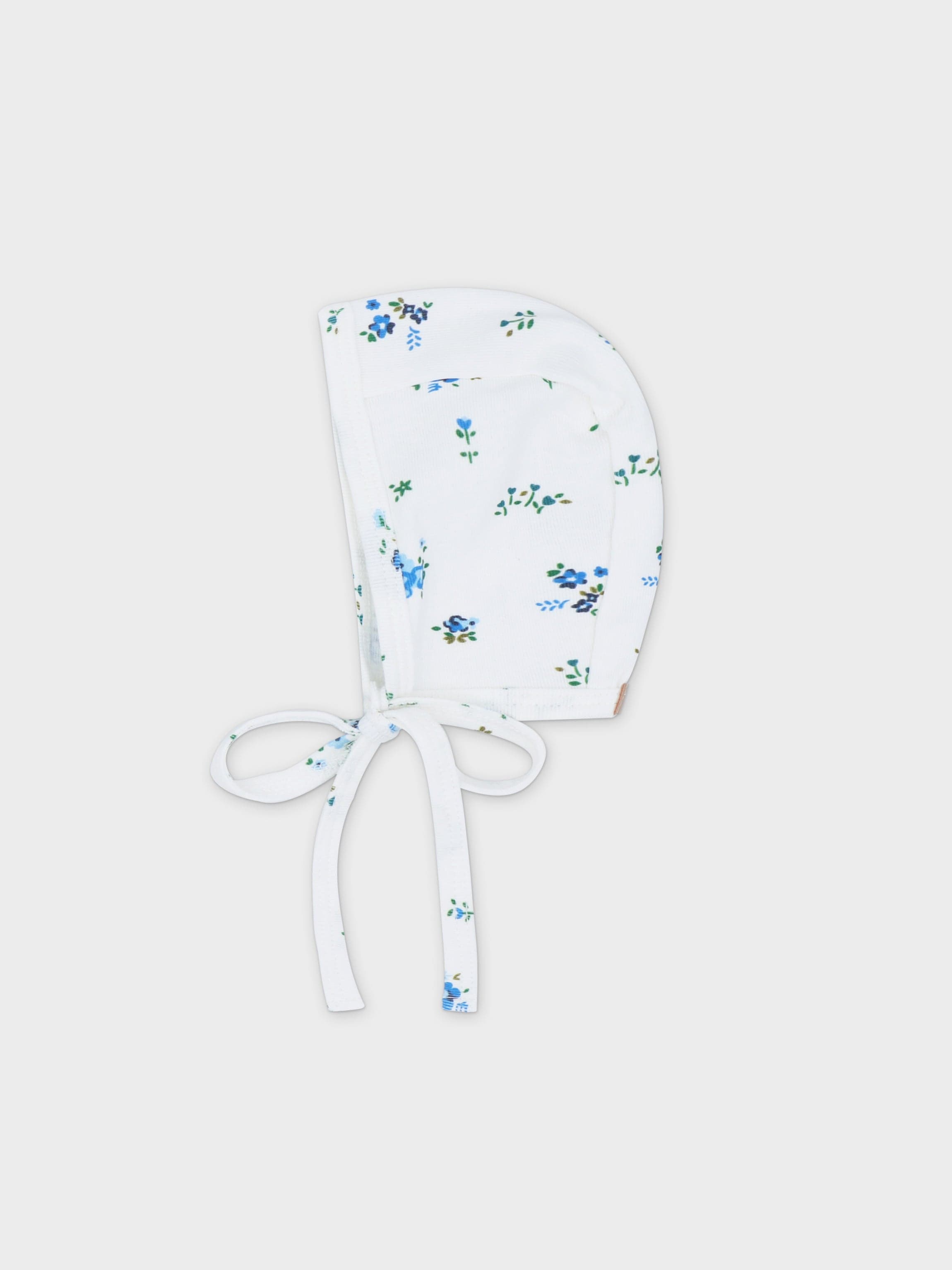 Freesia Flower Stretchy, Bonnet & Bib-Blue