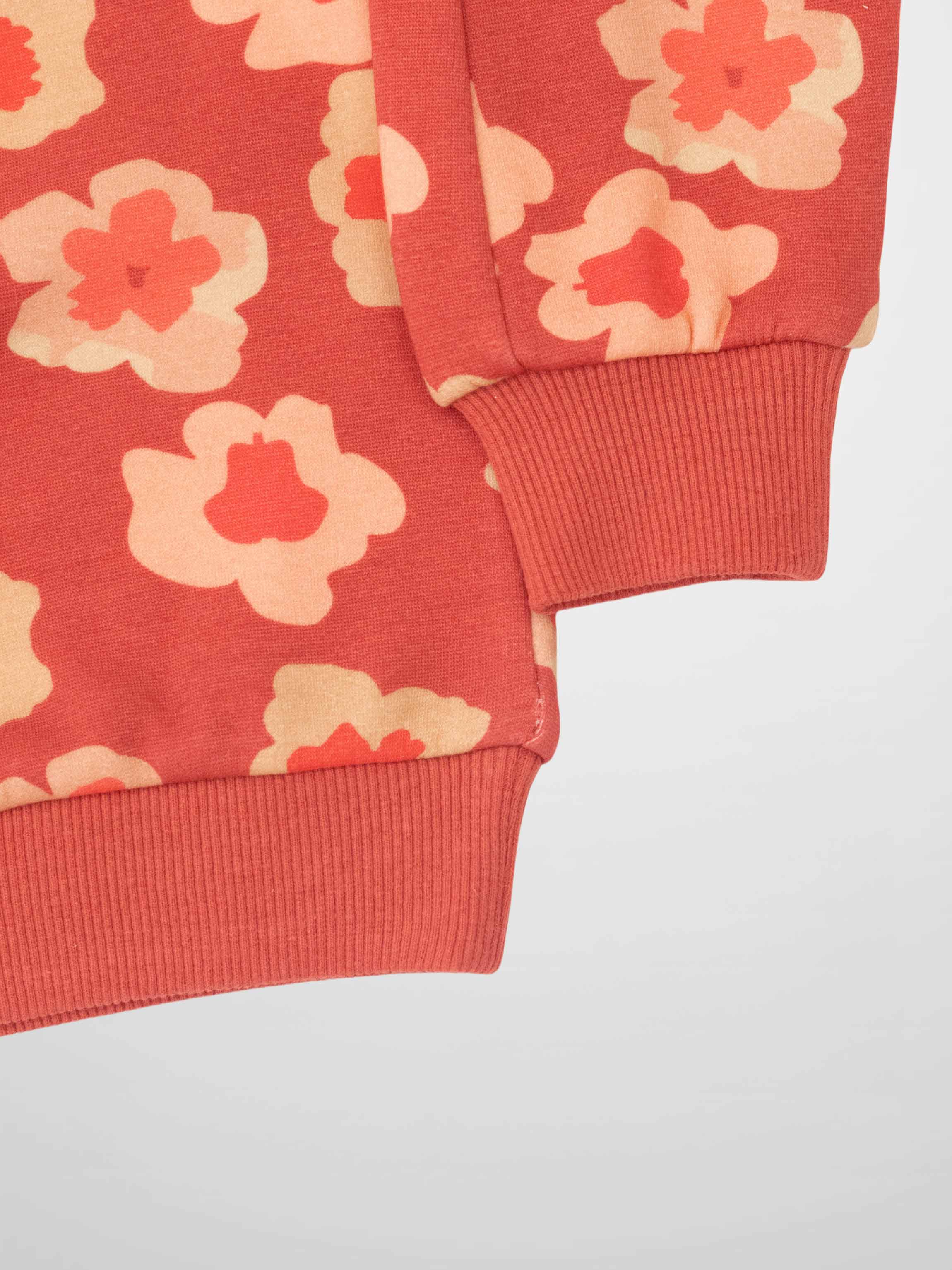 Red Flower Sweatshirt & Leggings Set
