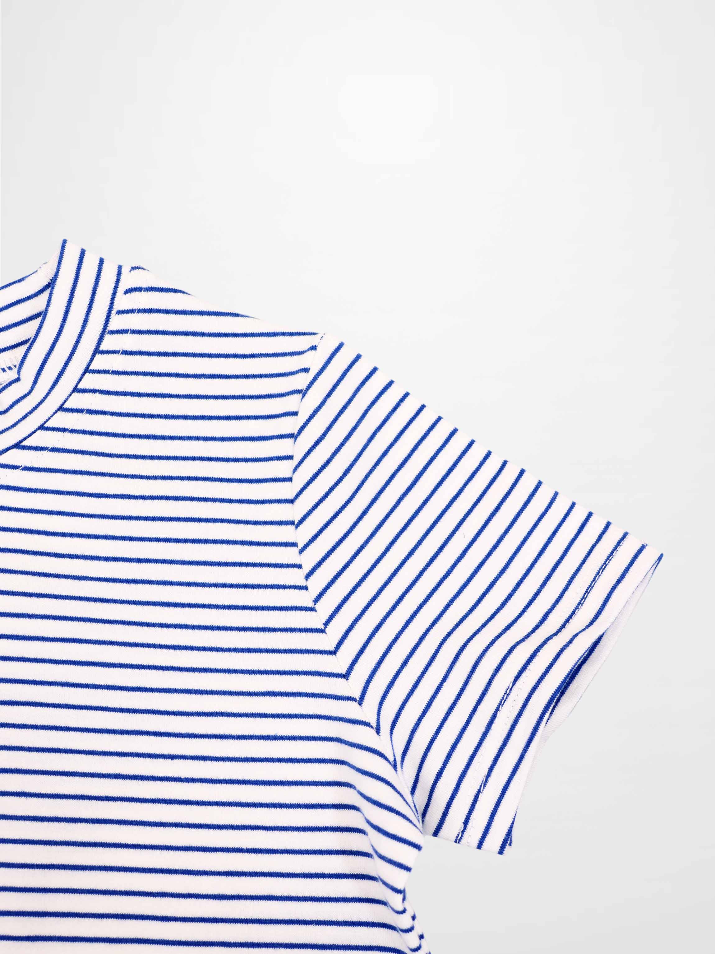 Blue striped boxy boys&