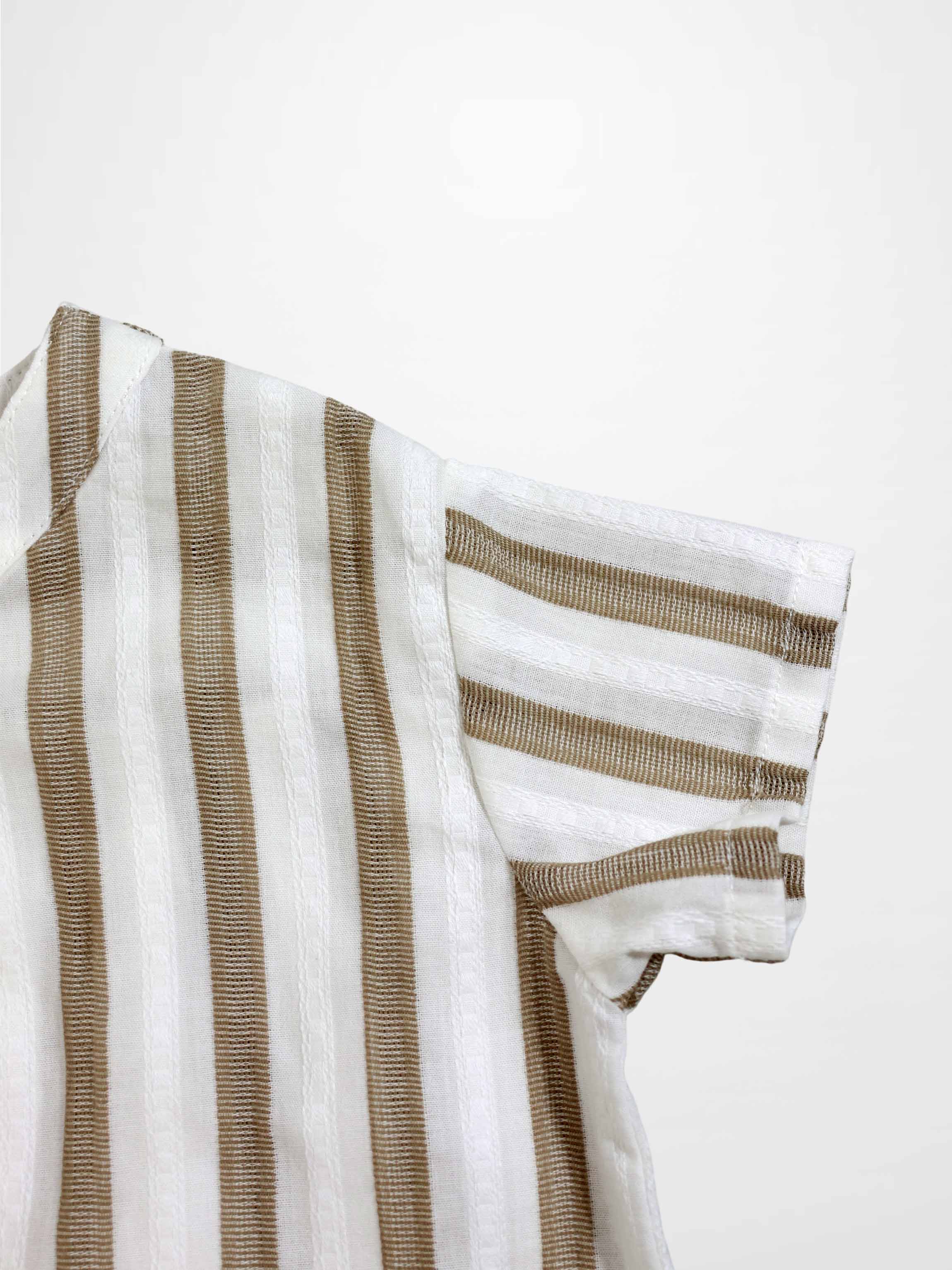 Tan and White Striped Shirt