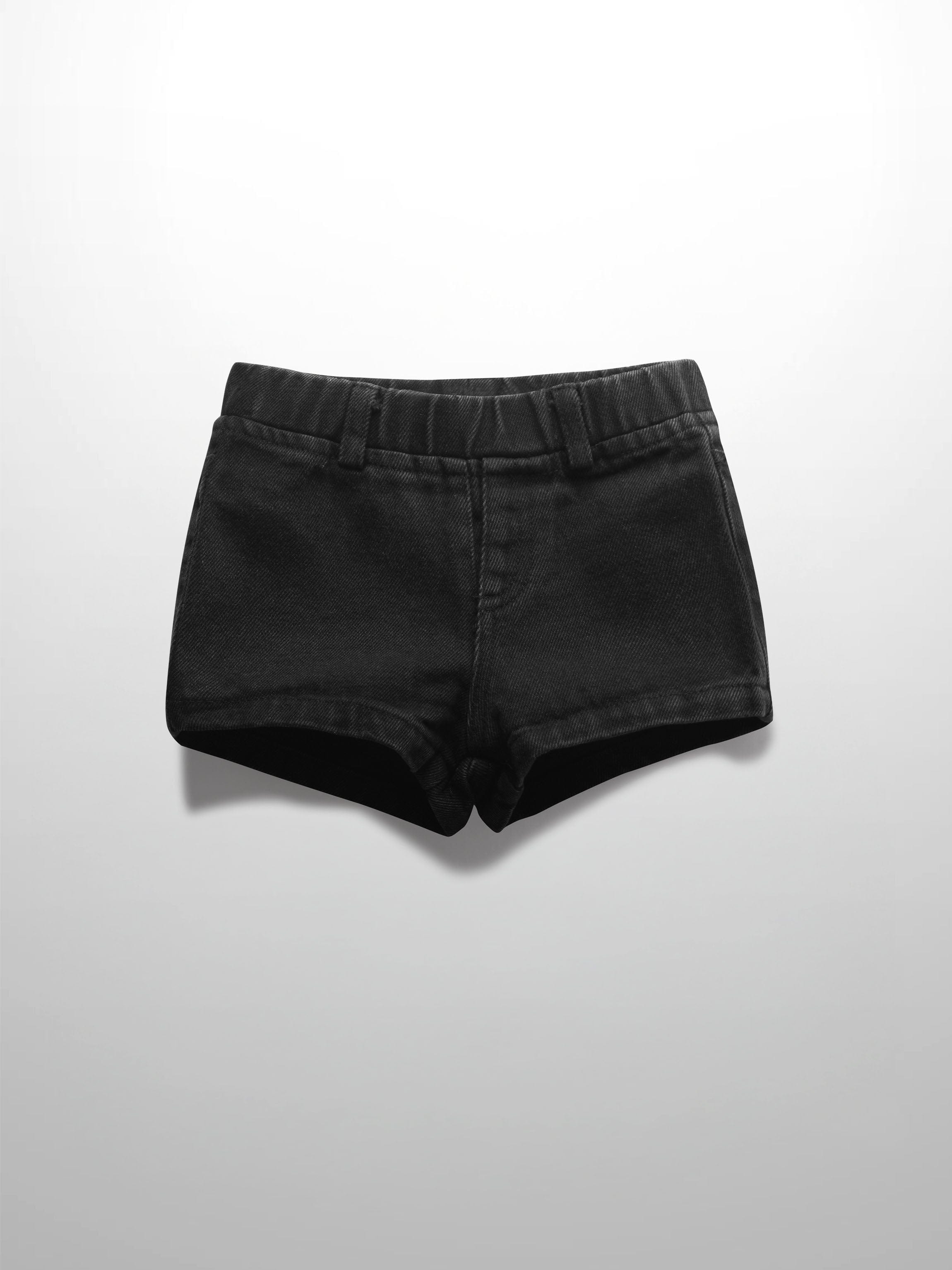 Denim Shorts- Black Denim
