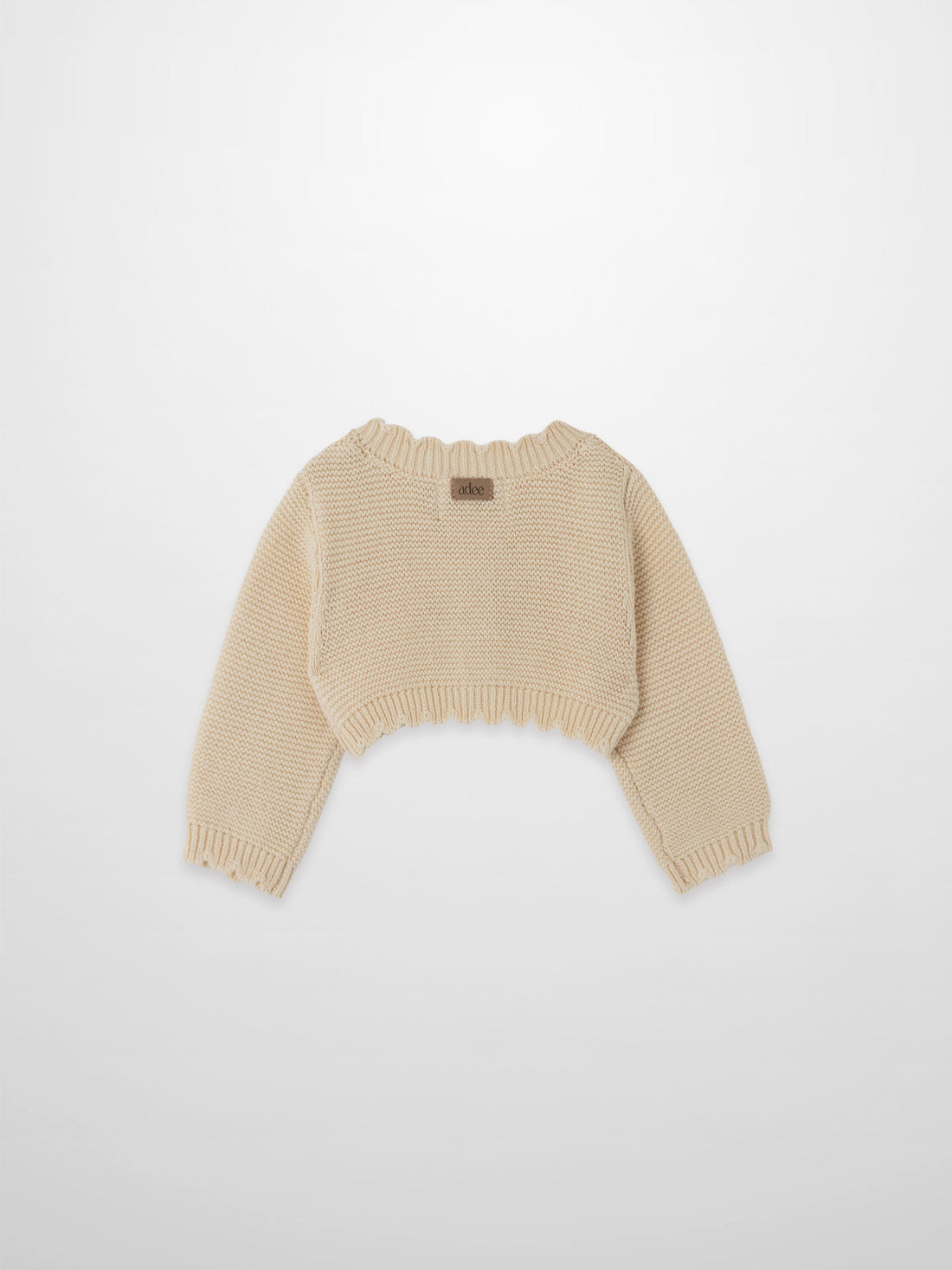 Cropped Cardigan with Lace - Ivory