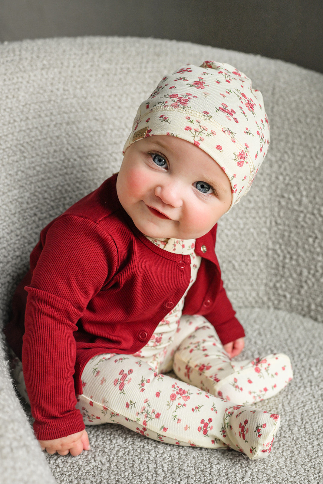 Thin Ribbed Cardigan - Burgundy