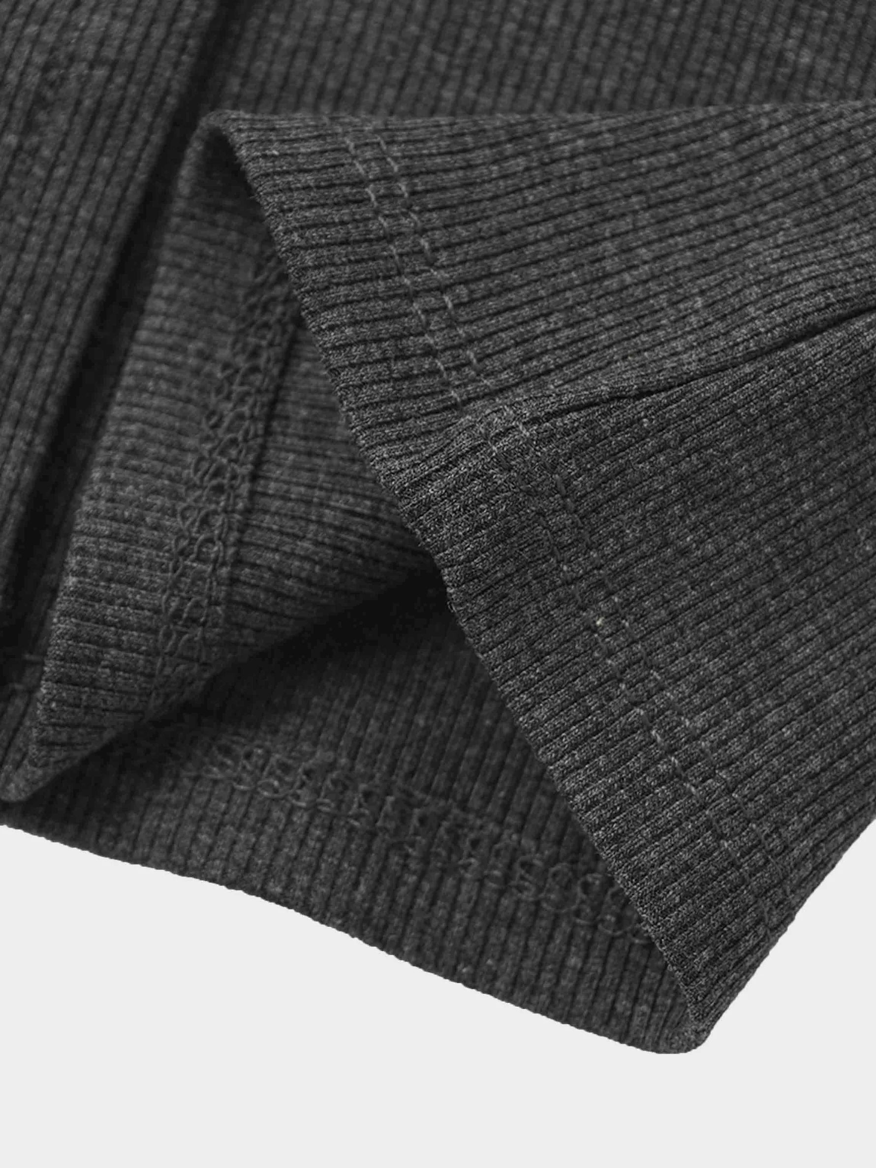 Thin Ribbed Cardigan - Heather Grey