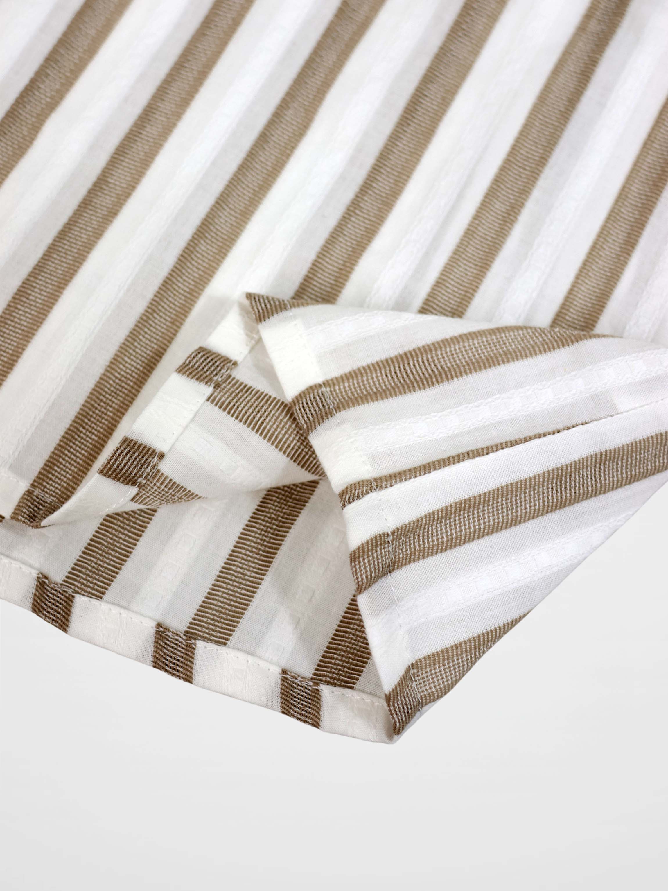 Tan and White Striped Shirt
