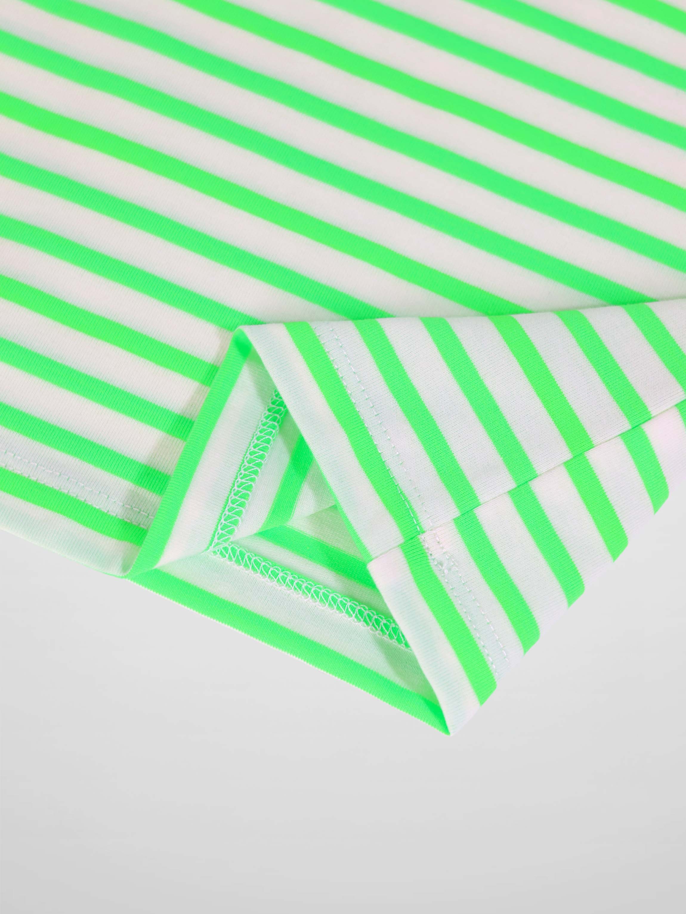 Neon Green Striped Boxy T-shirt