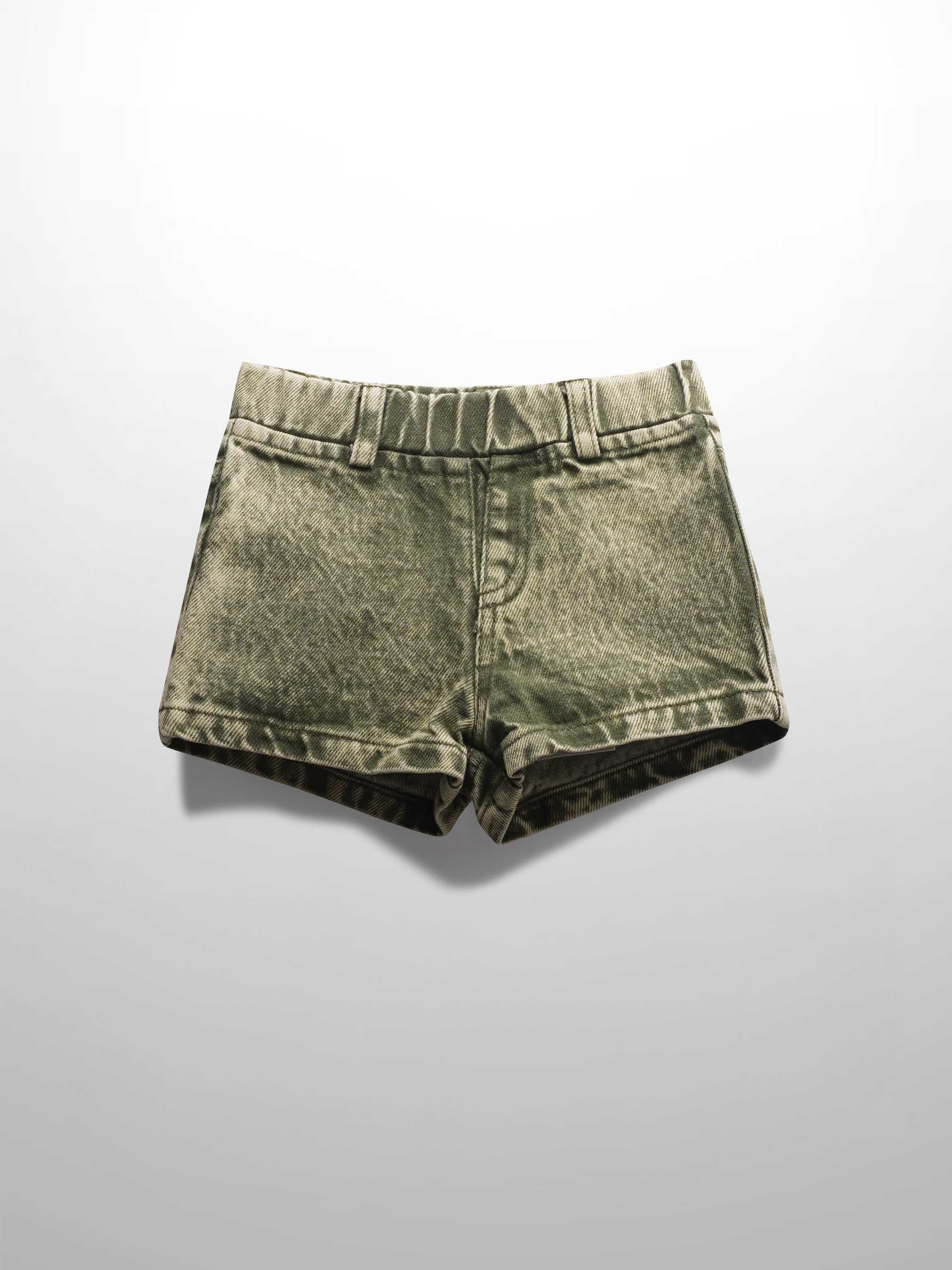 Denim Shorts- Washed Green Denim