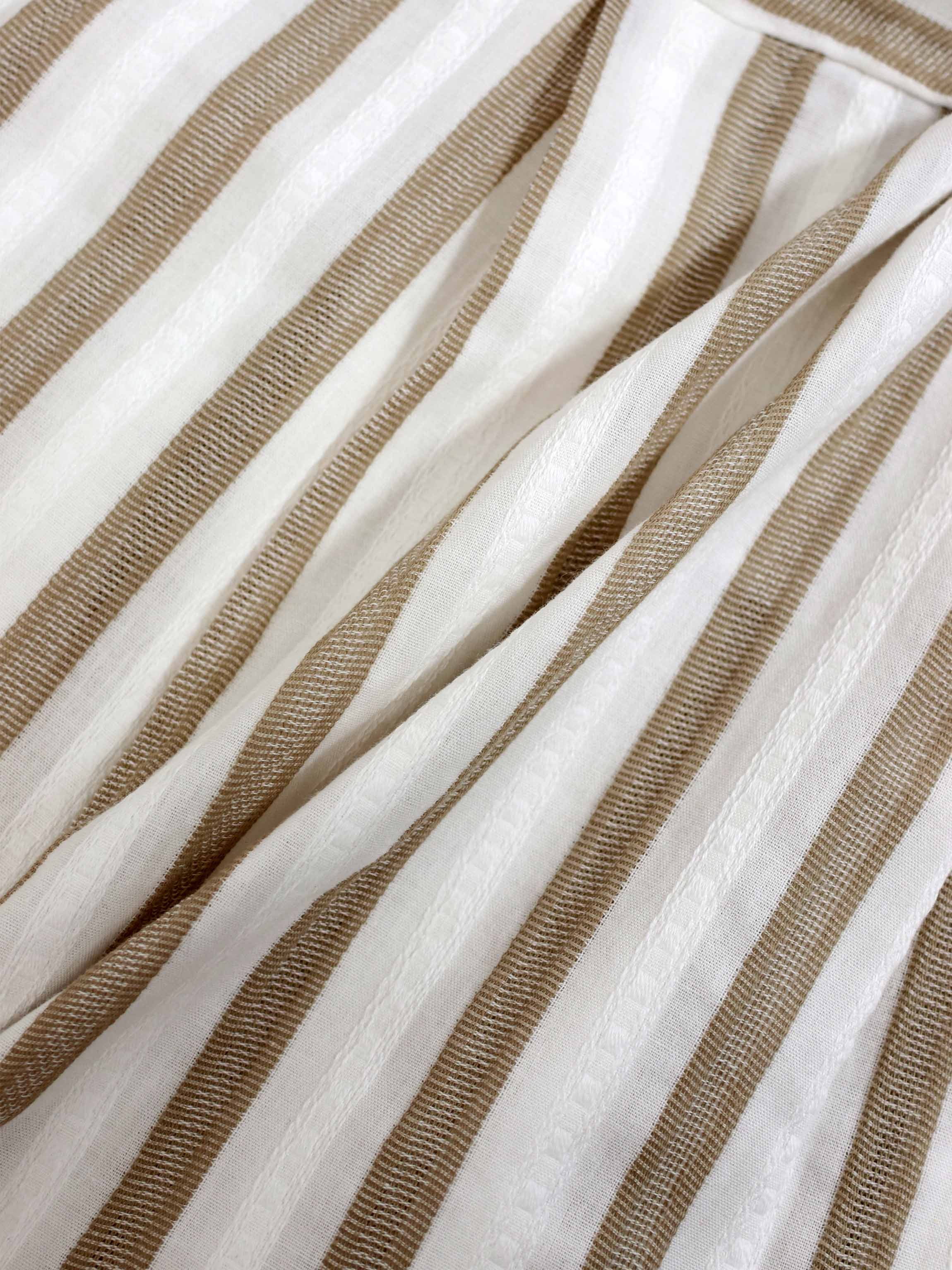 Tan and White Striped Shirt