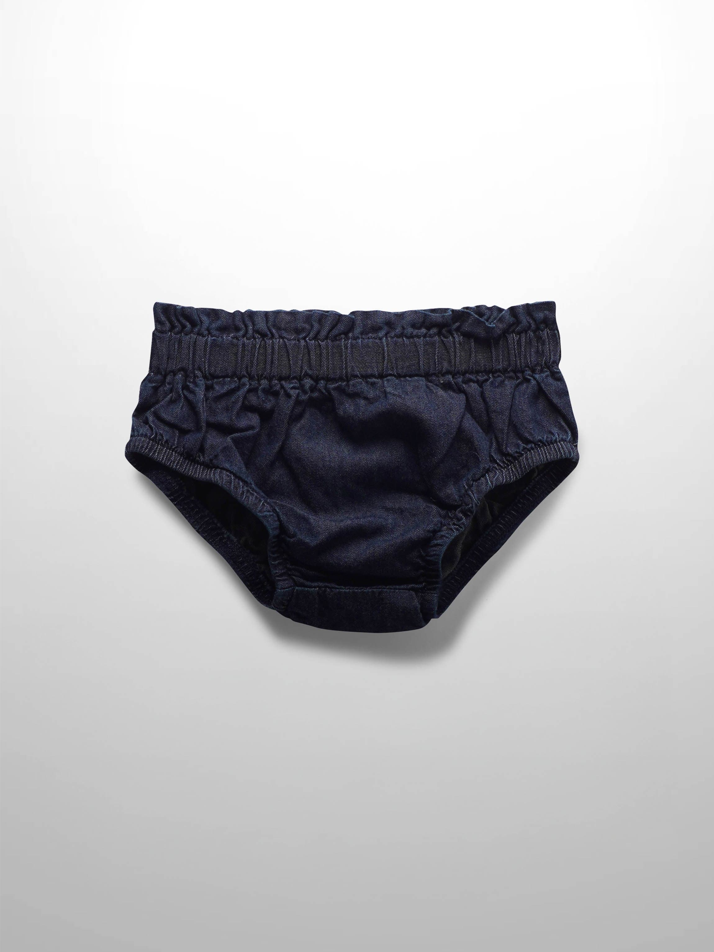 Paper Bag Waist Bloomers-Dark Denim