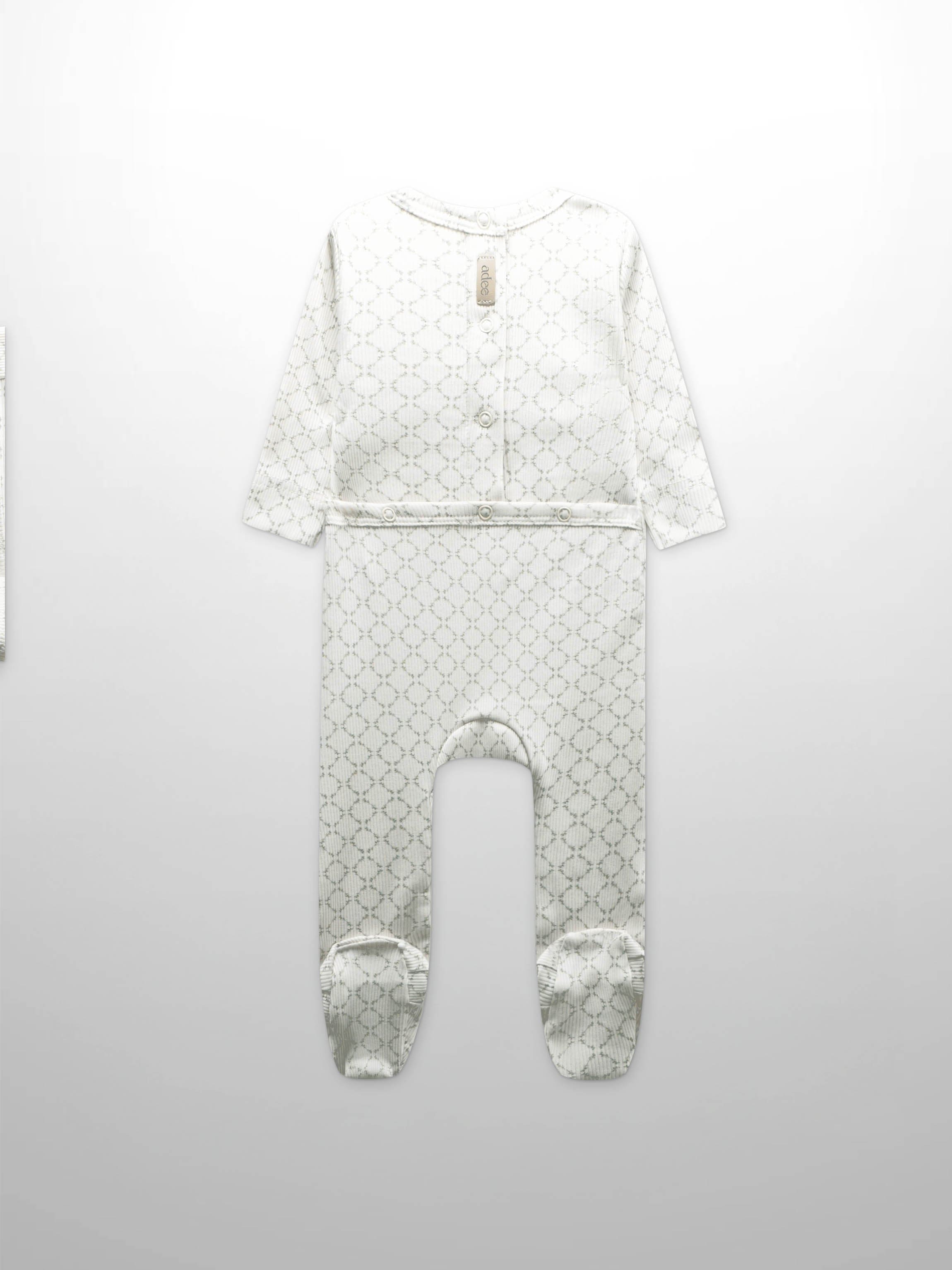 Tendril Vines Stretchy & Bonnet- Grey