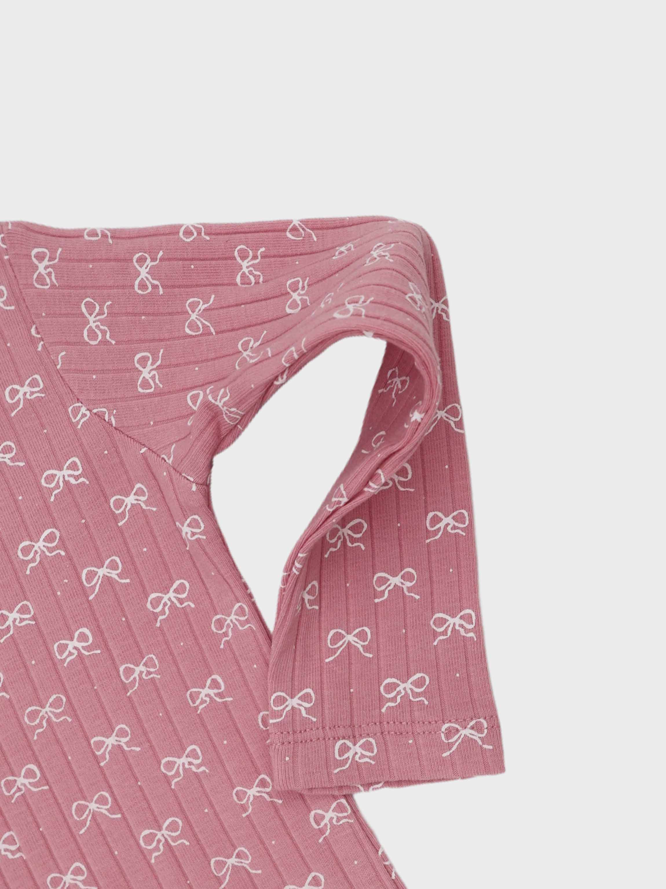 Bow print girls pajamas top