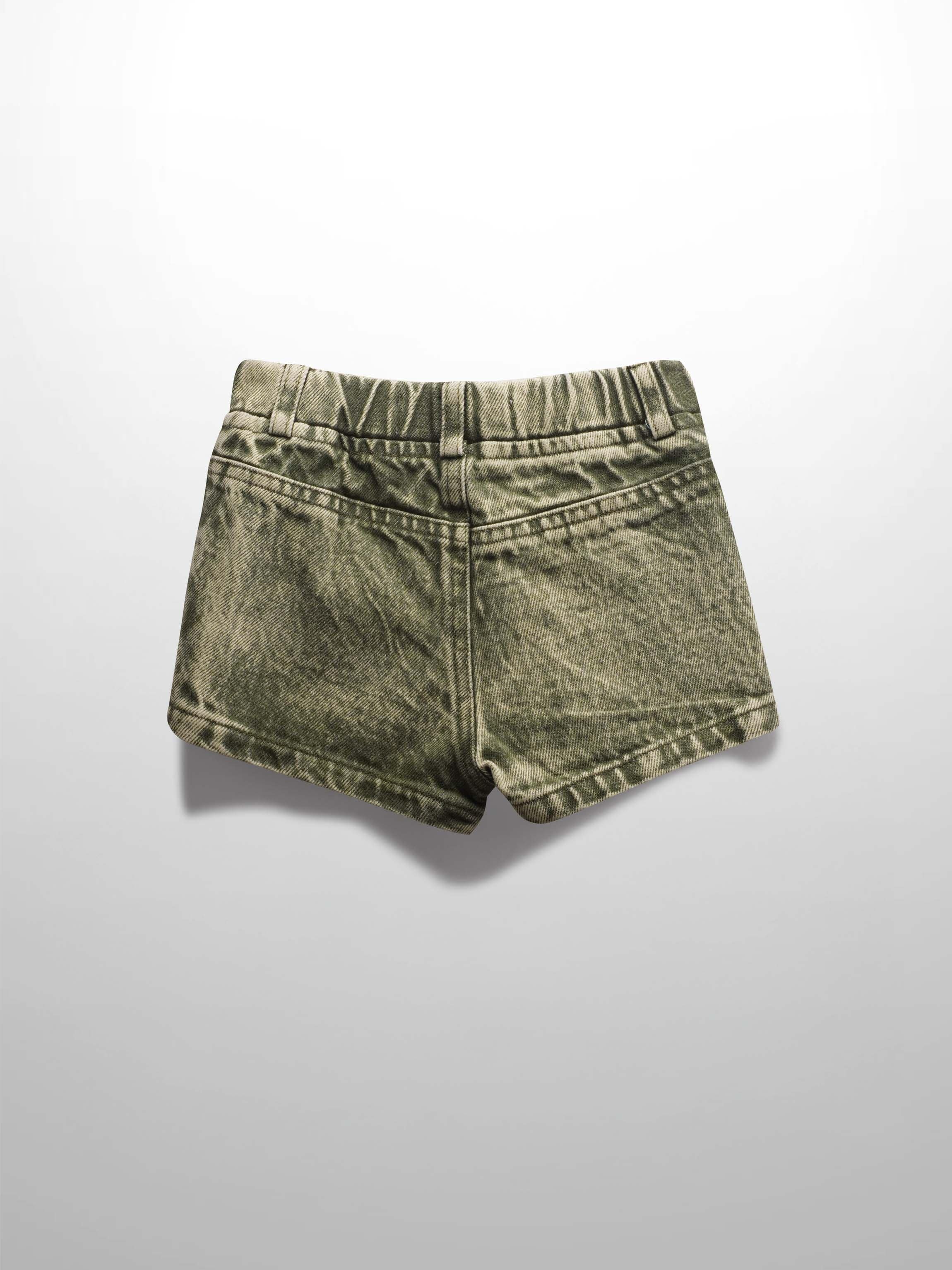 Denim Shorts- Washed Green Denim
