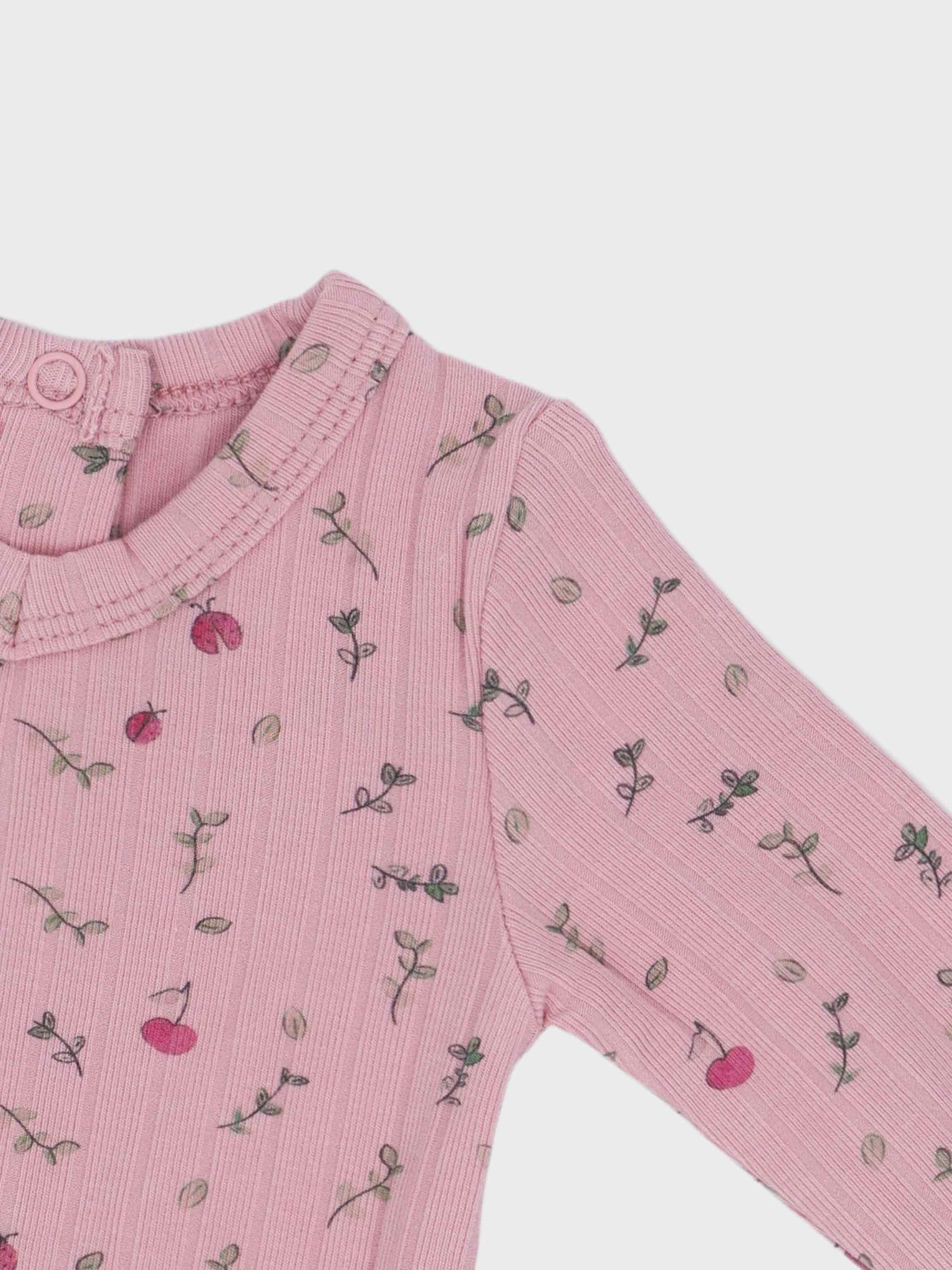 Mini berry Stretchy, Beanie and Bib-Pink
