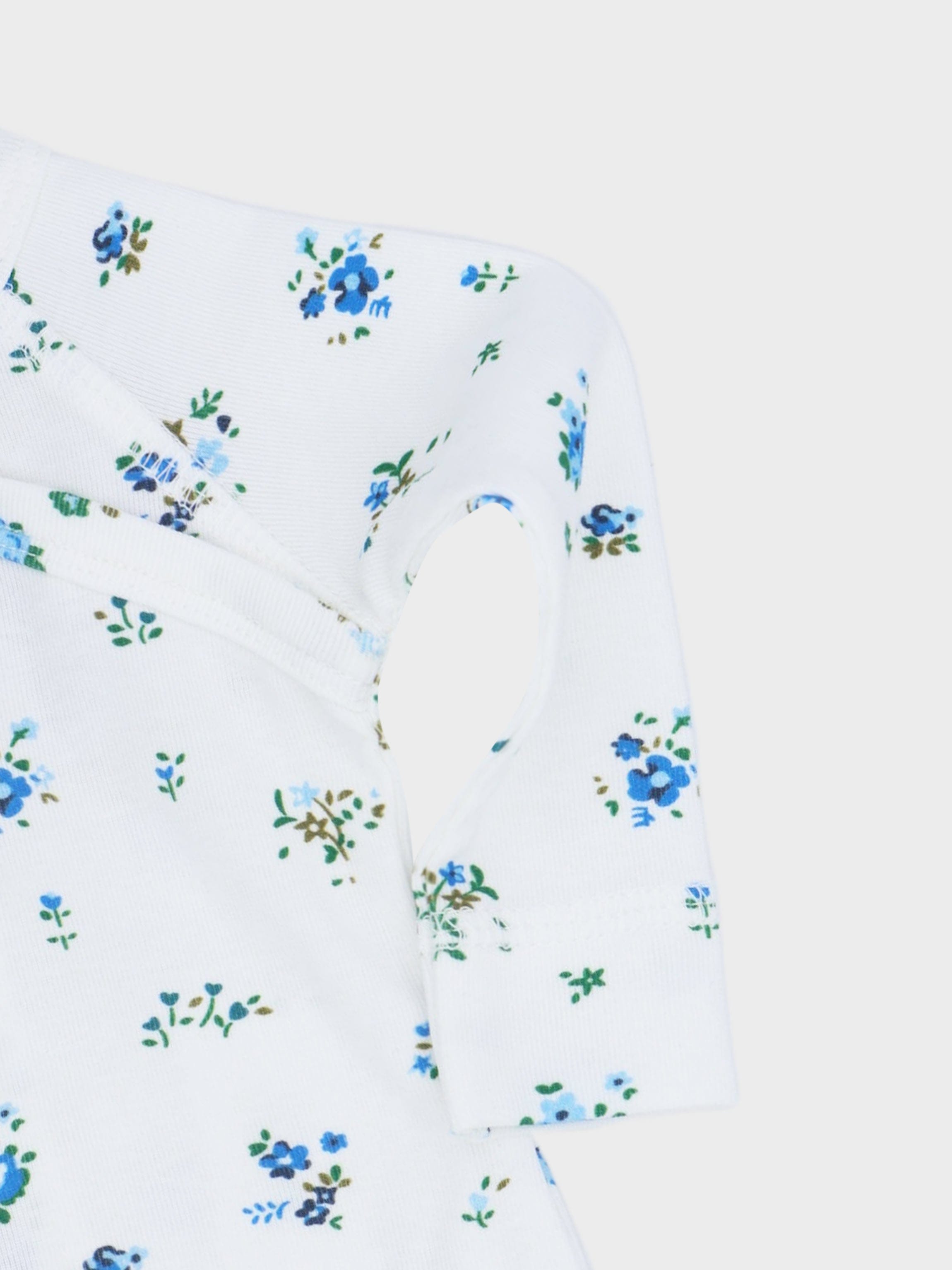 Freesia Flower Stretchy, Bonnet & Bib-Blue