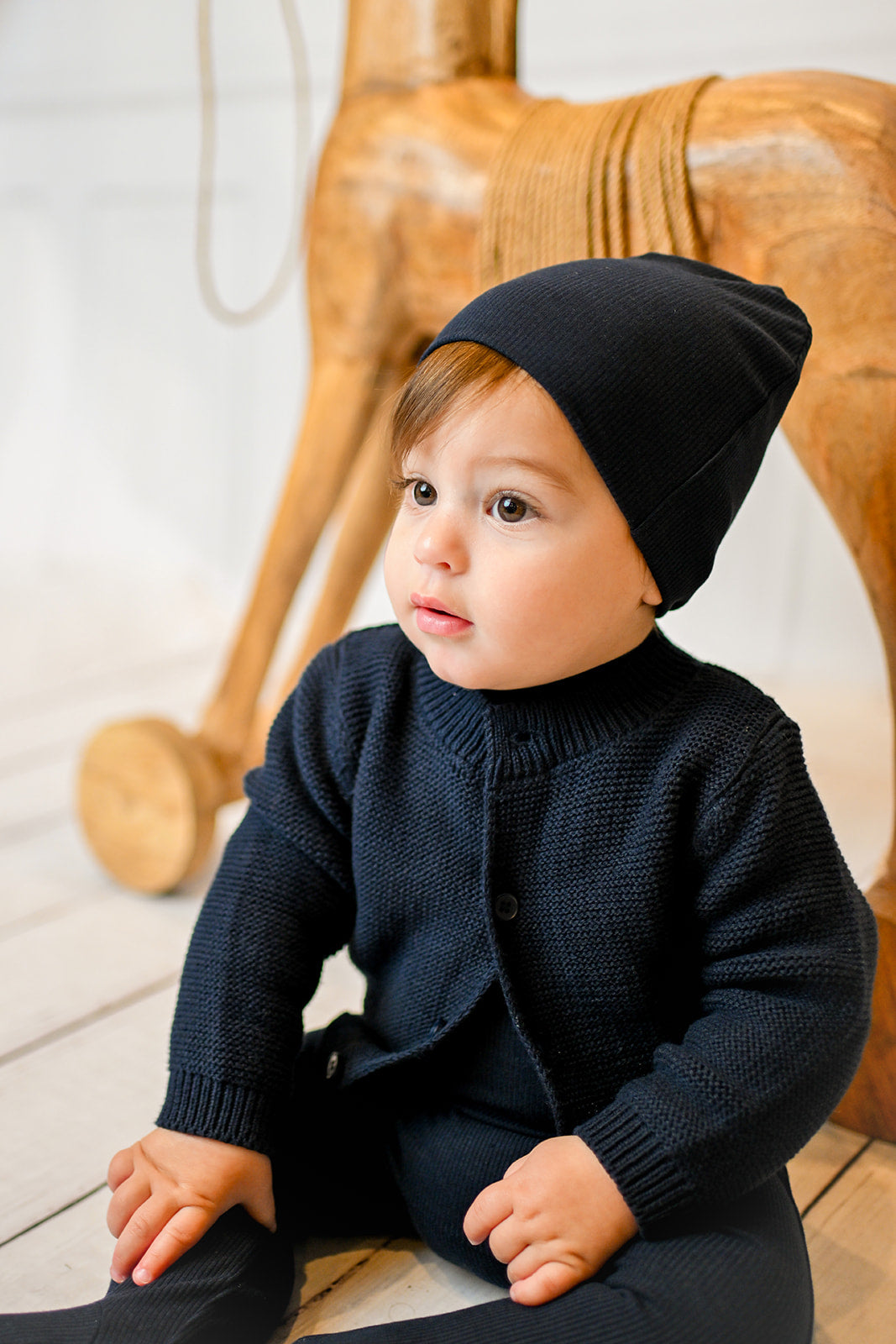 Mock Neck Stretchy - Navy