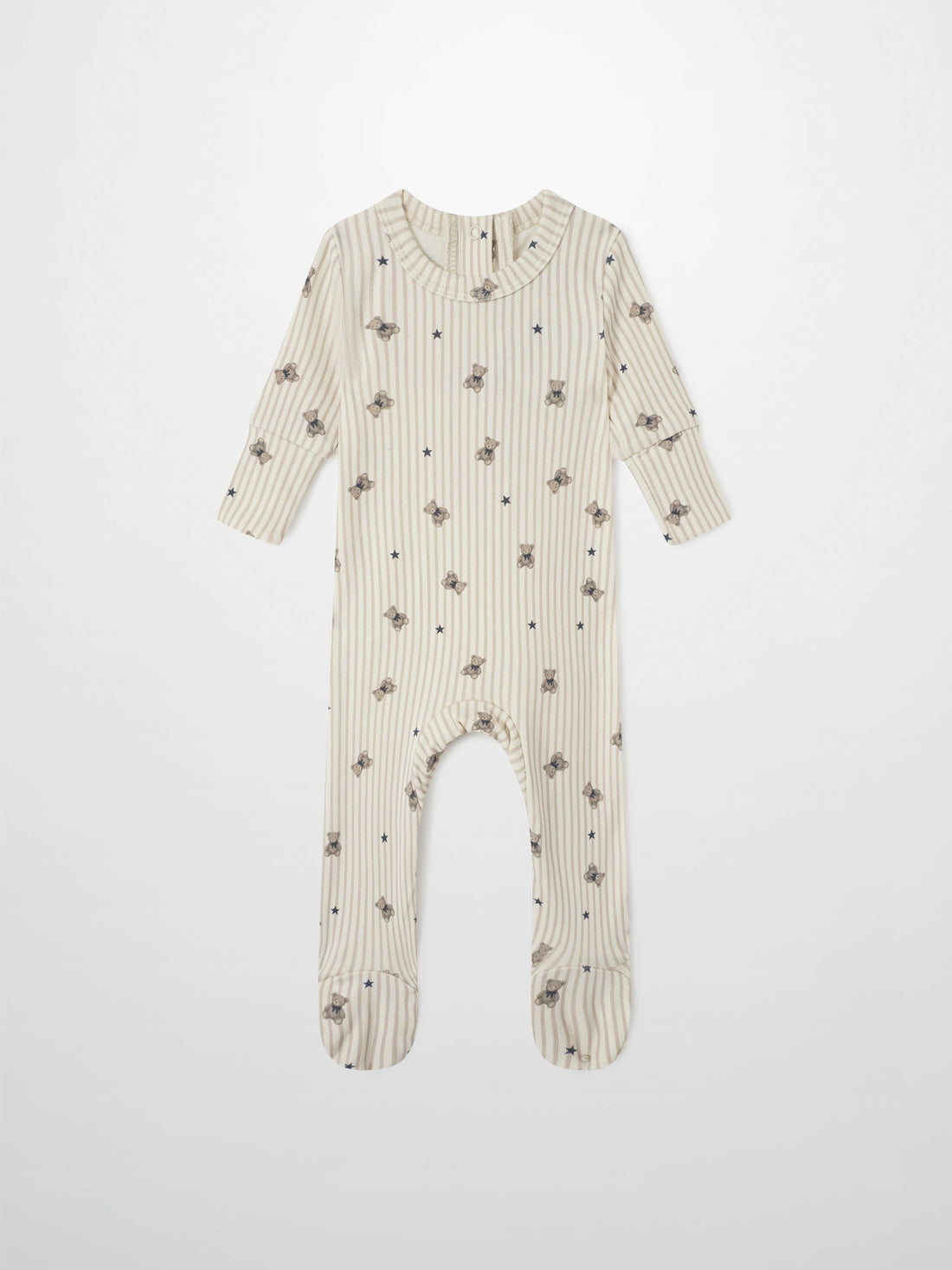 Striped Bear Stretchy by Adee, cream-beige striped boys&
