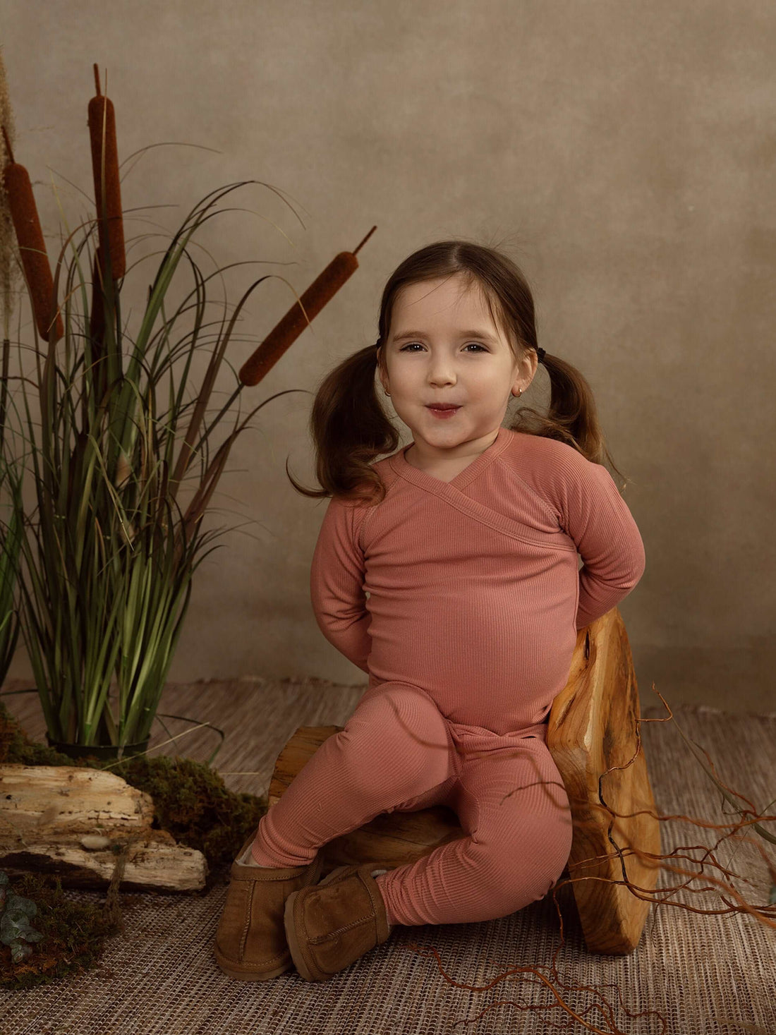 Crossover Thin Ribbed Pajama - Pink