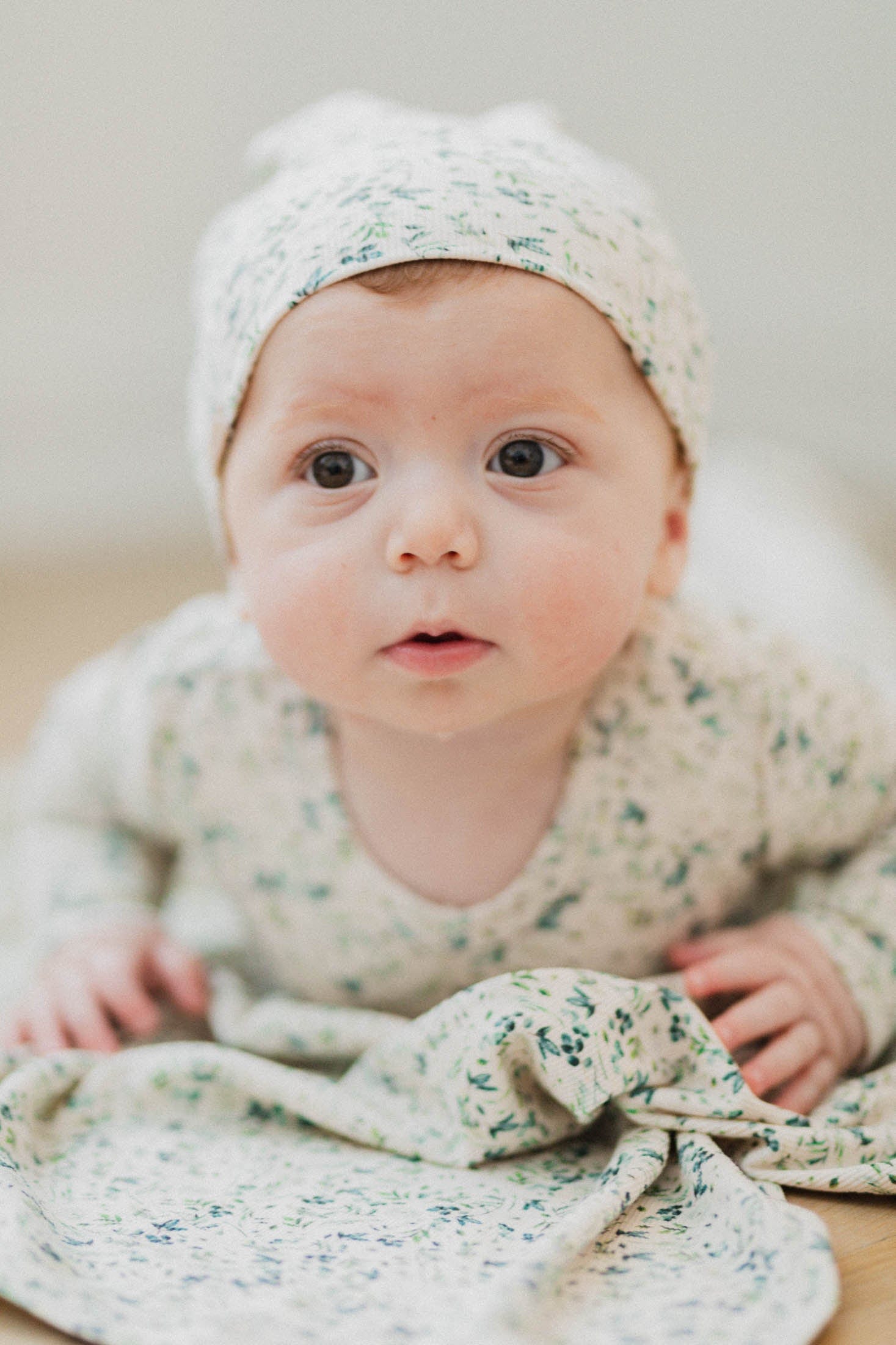 Teal Leaves- Stretchy & Beanie