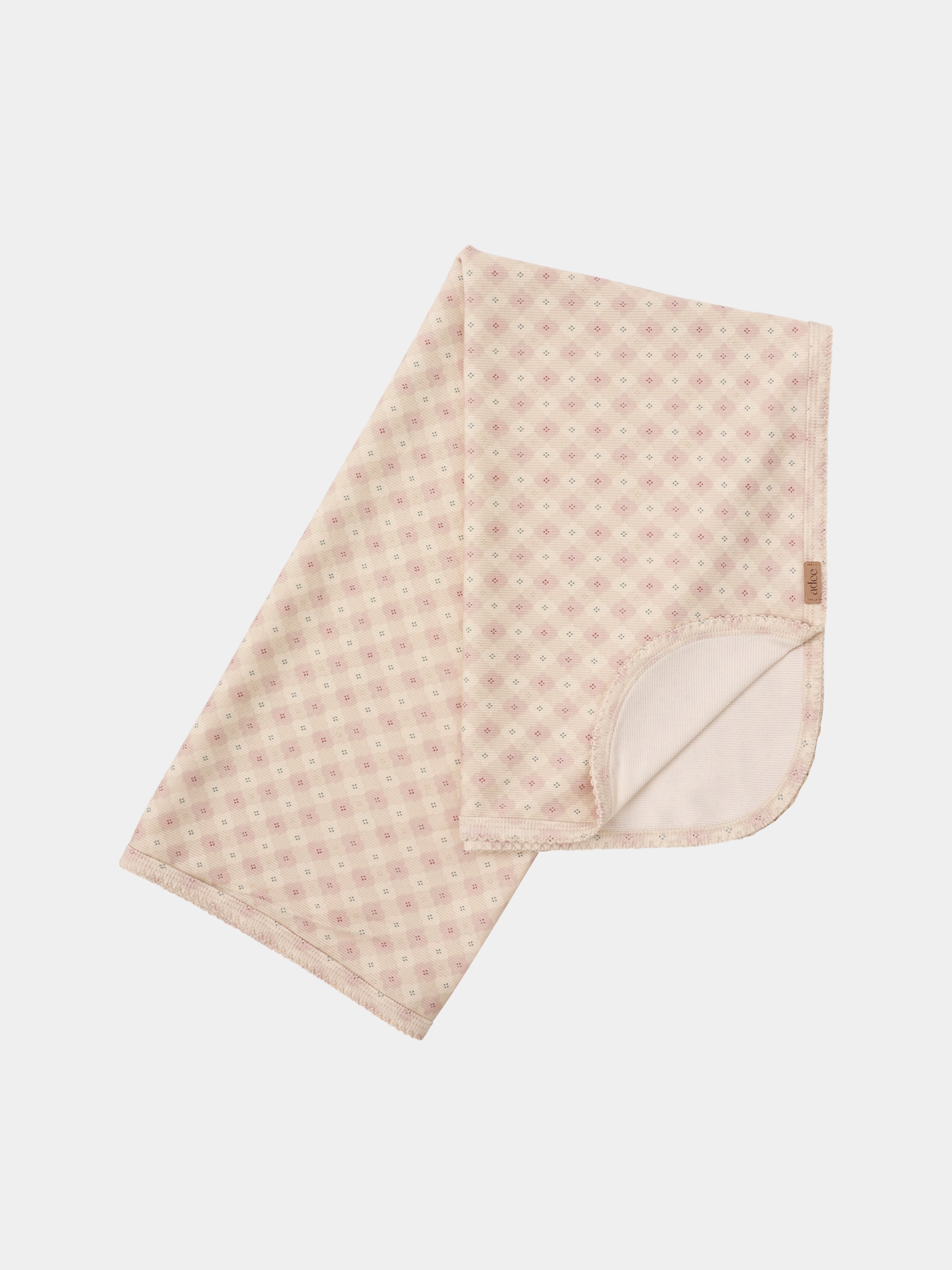 Little Button Pink baby layette set blanket with pink diamond pattern Adee