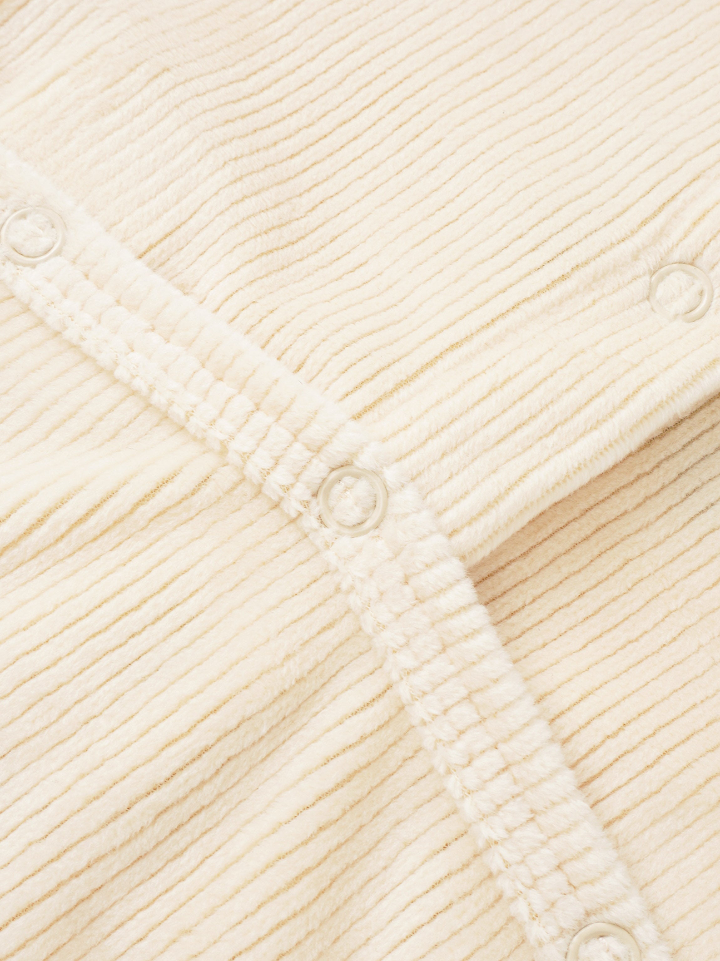 Embroidered Anchor Layette Set for boys in cream ribbed fabric with snap buttons