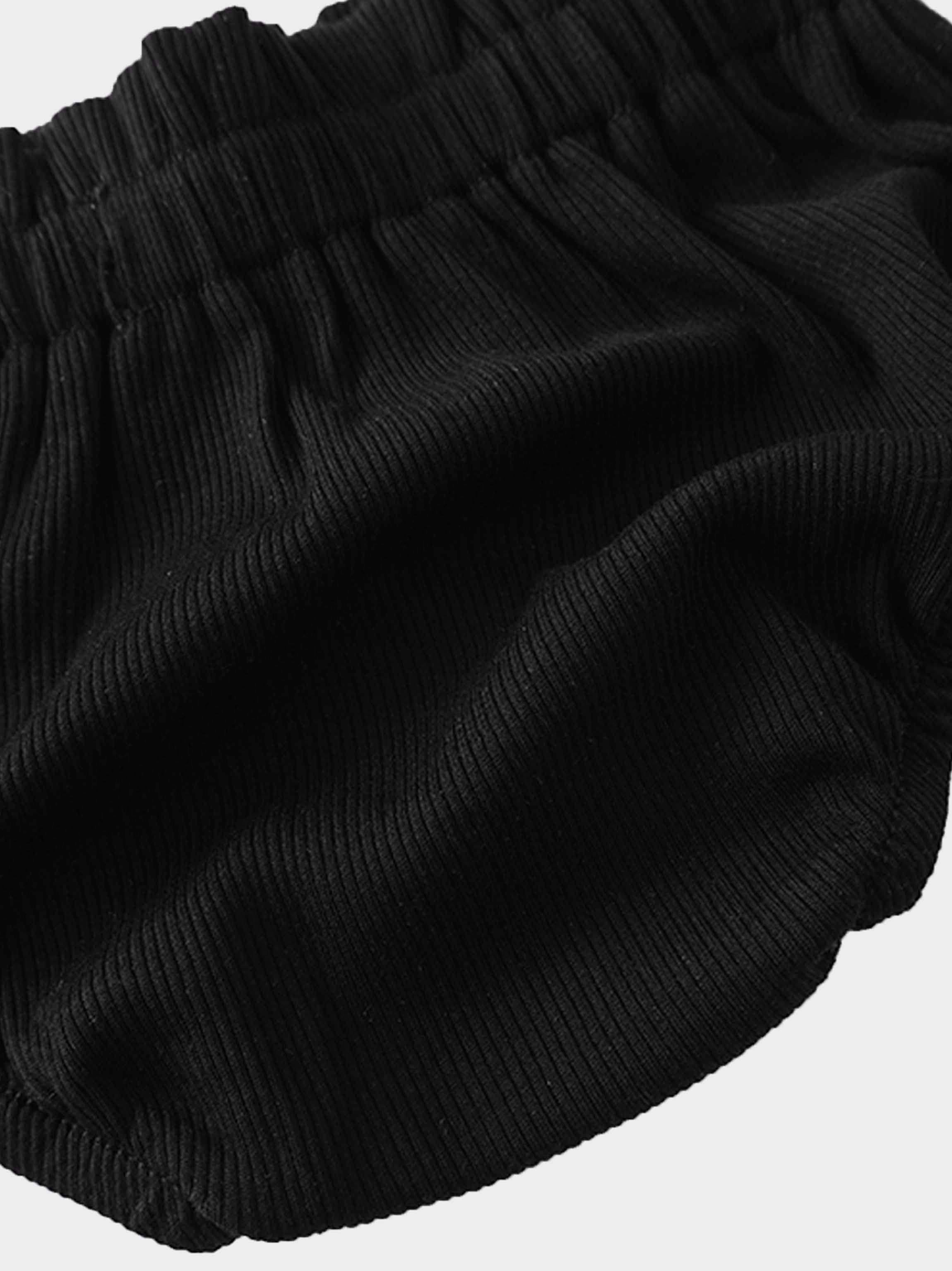Paper Bag Waist Bloomers-Black