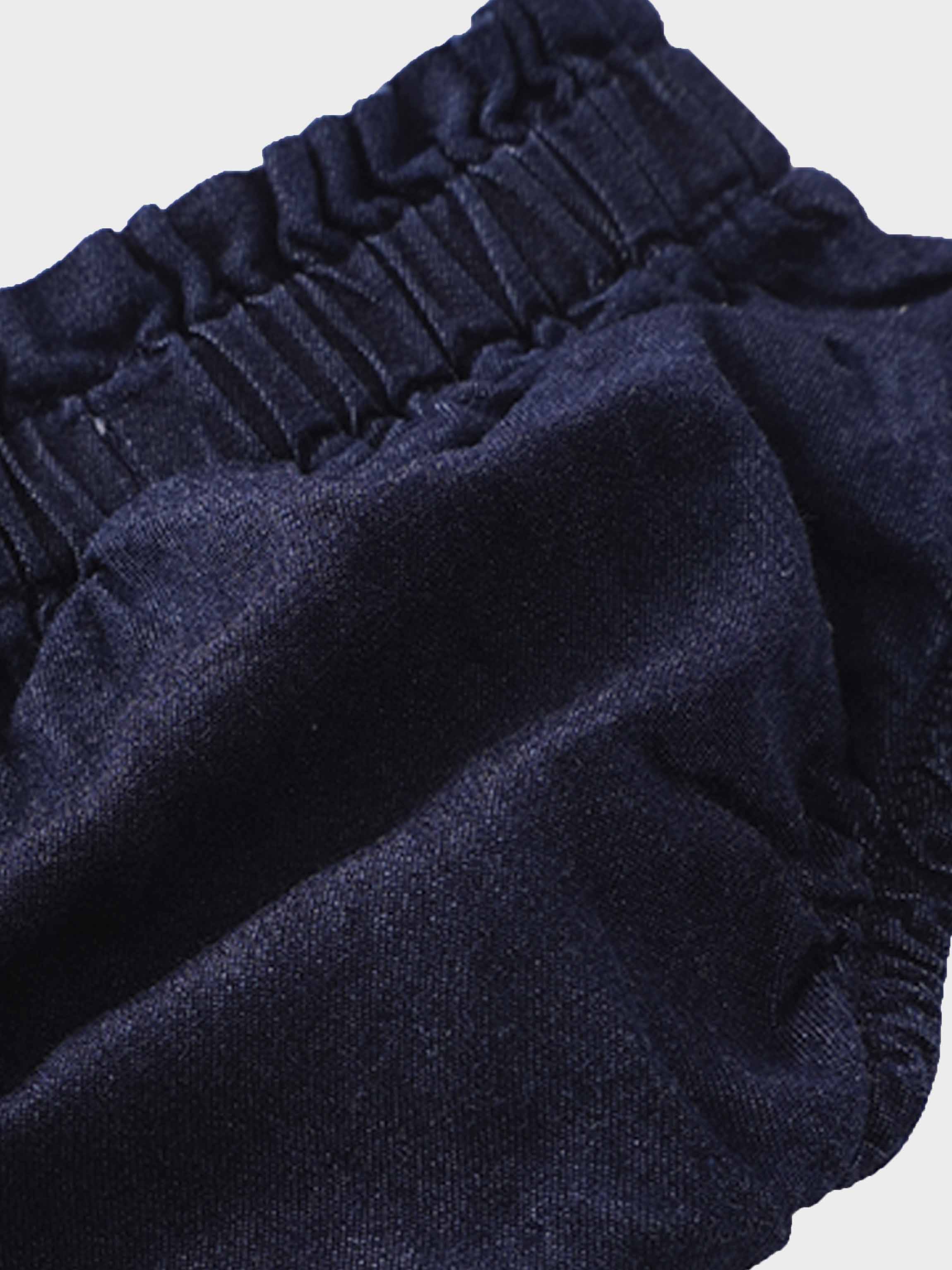 Paper Bag Waist Bloomers-Dark Denim