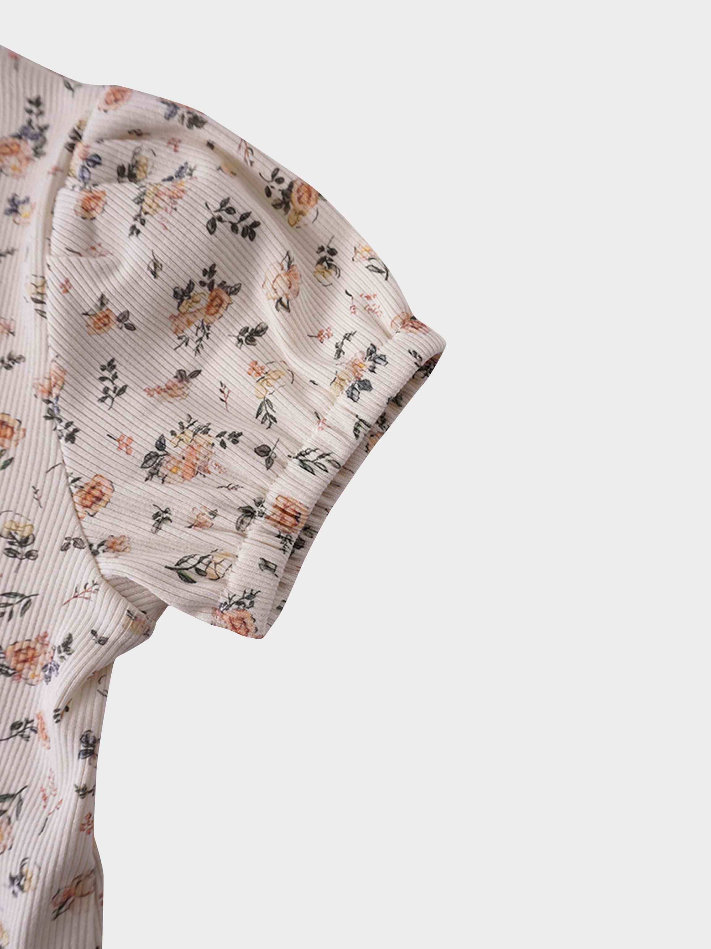 Petit Floral Dress- Short Bubble Sleeve