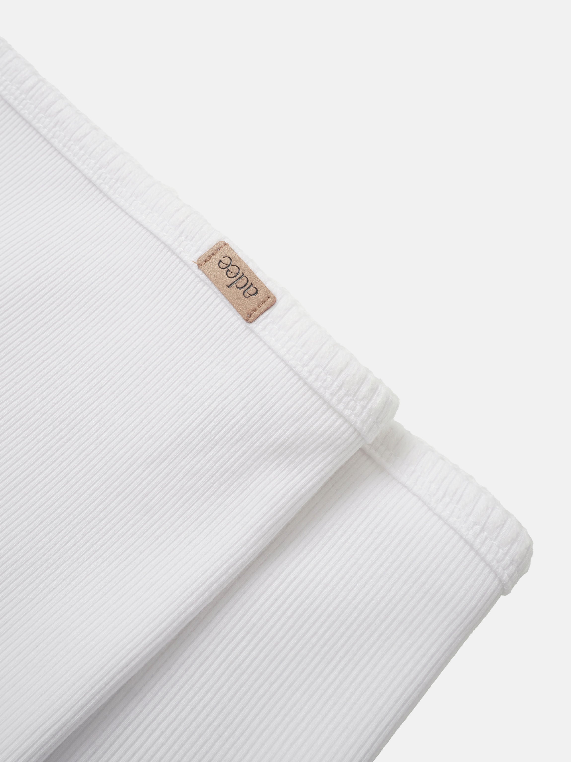 Legacy Stitch White layette set by Adee, unisex baby clothing in ribbed cotton.