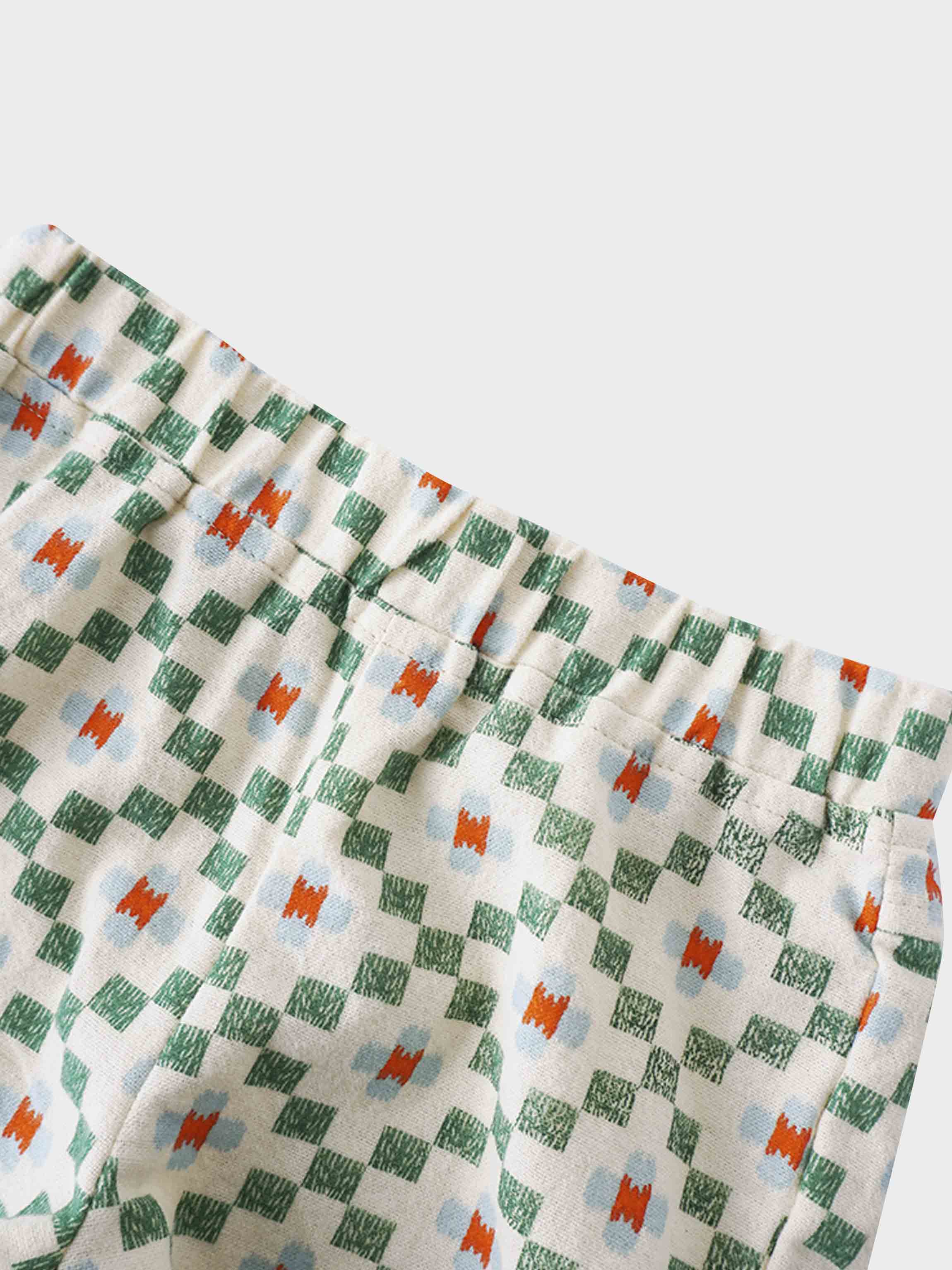 Green Diamond Shorts with Shirt