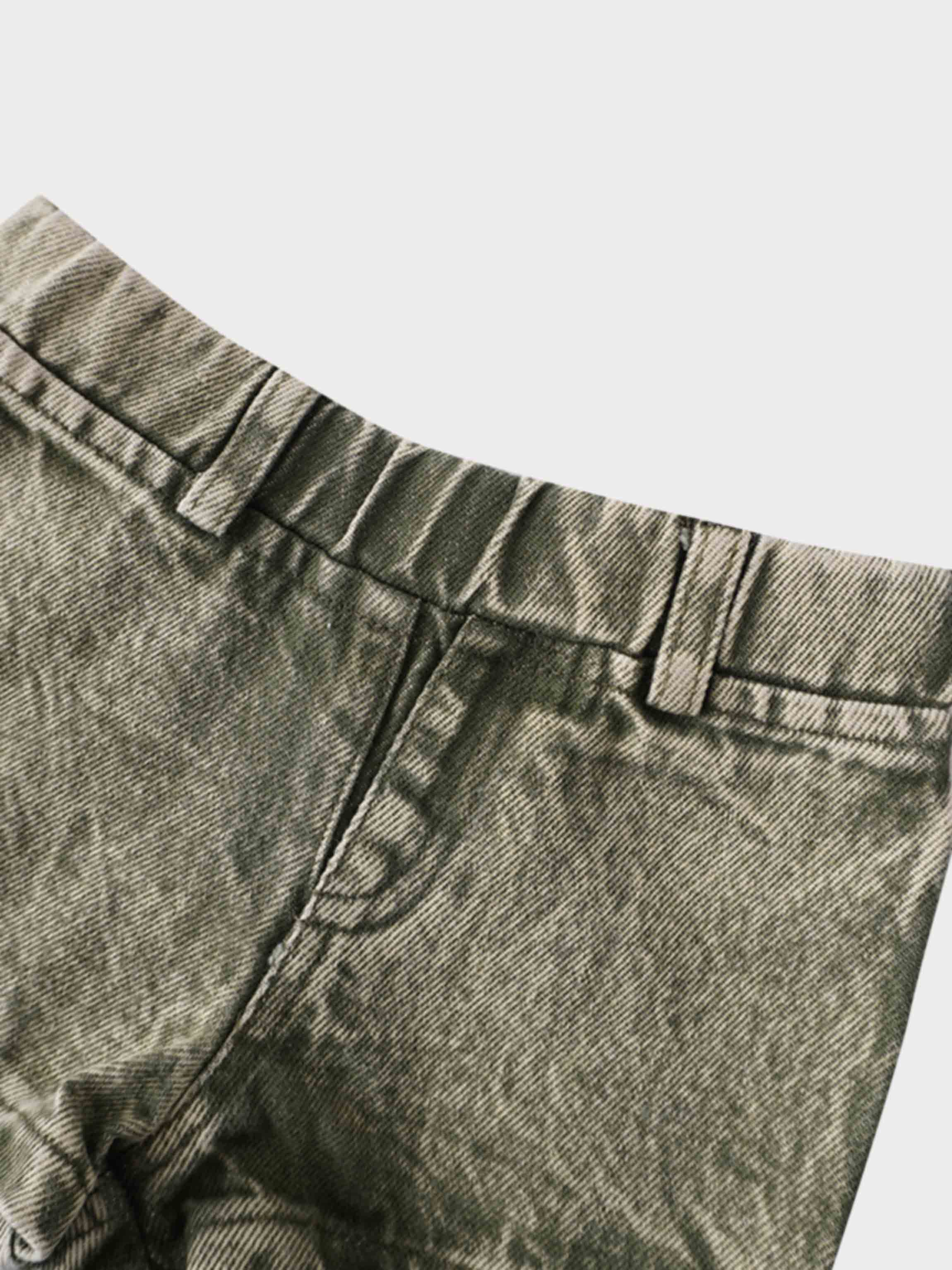 Denim Shorts- Washed Green Denim