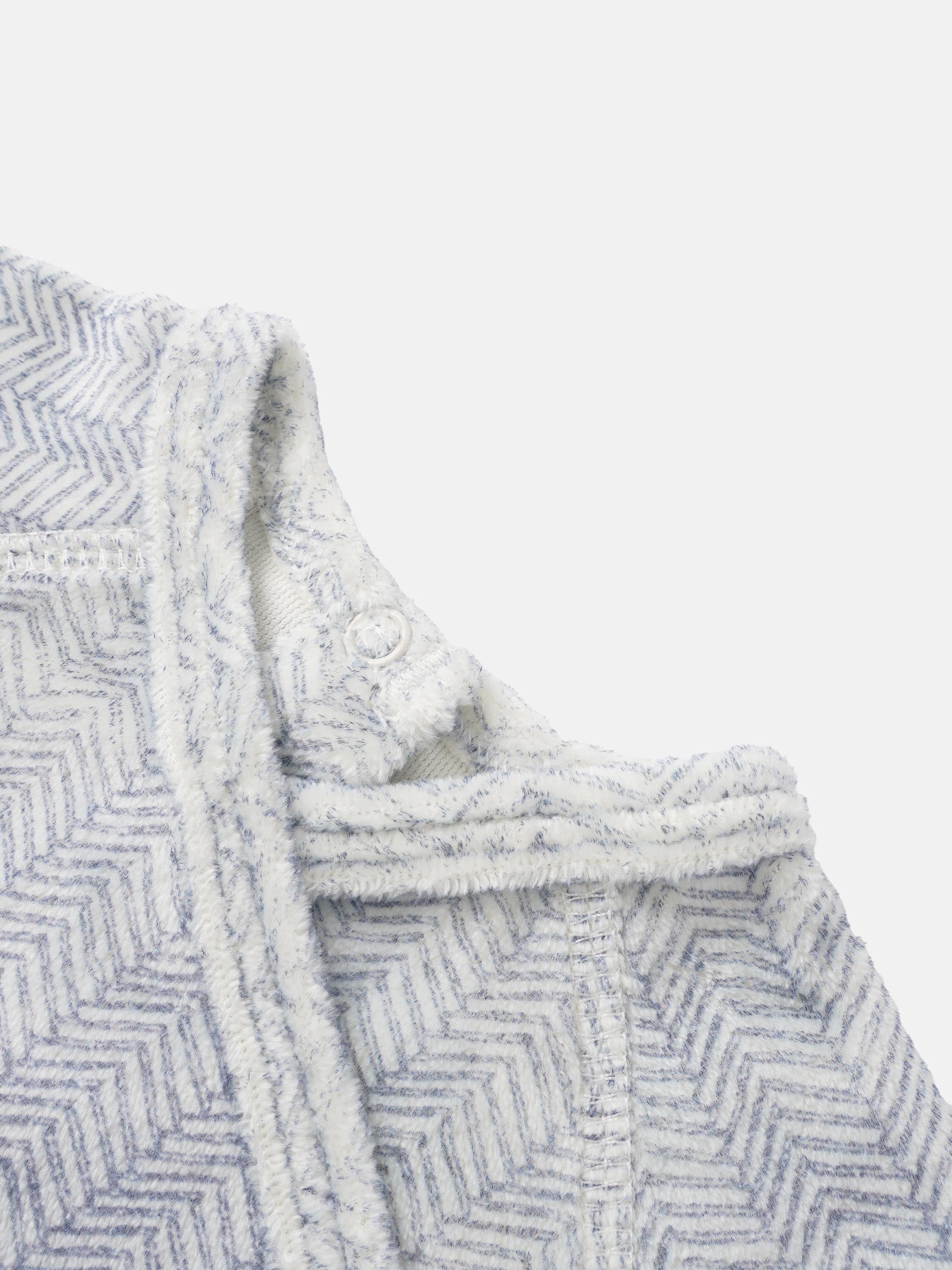 Heritage Herringbone Stretchy blue boys jacket with plush textured fabric and chevron pattern
