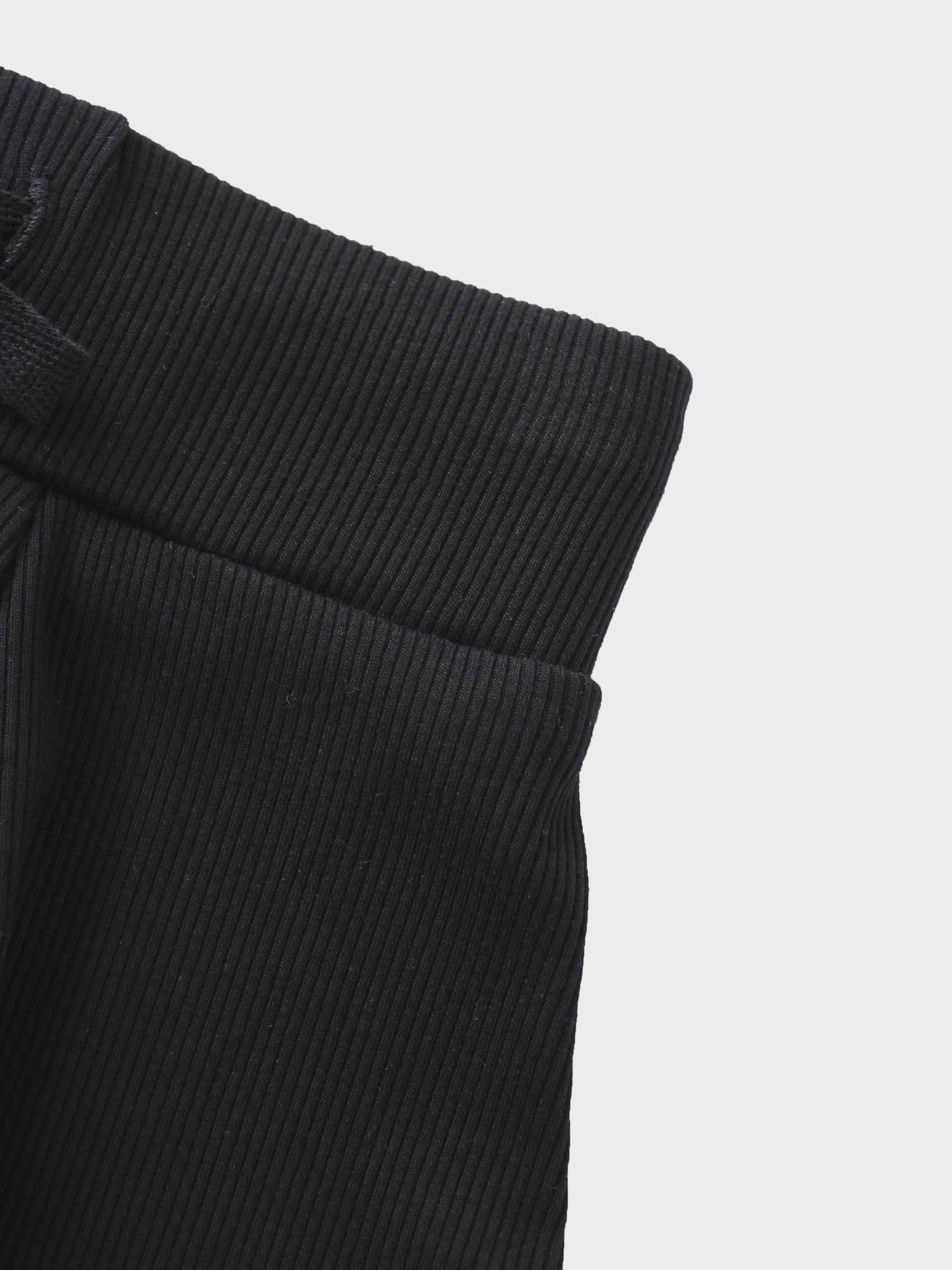 6 Panel Skirt- Black Ribbed