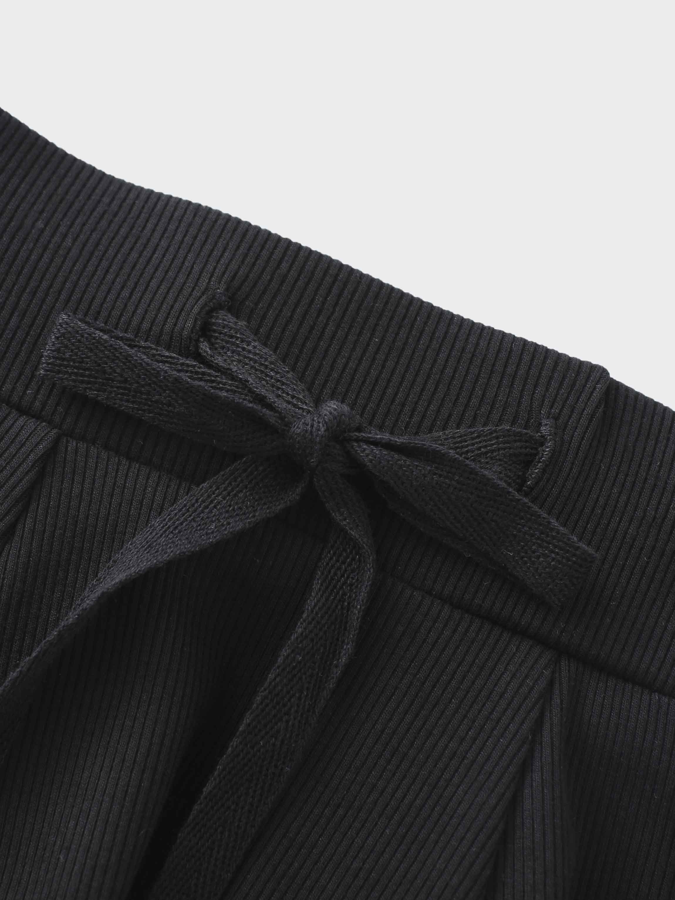 6 Panel Skirt- Black Ribbed