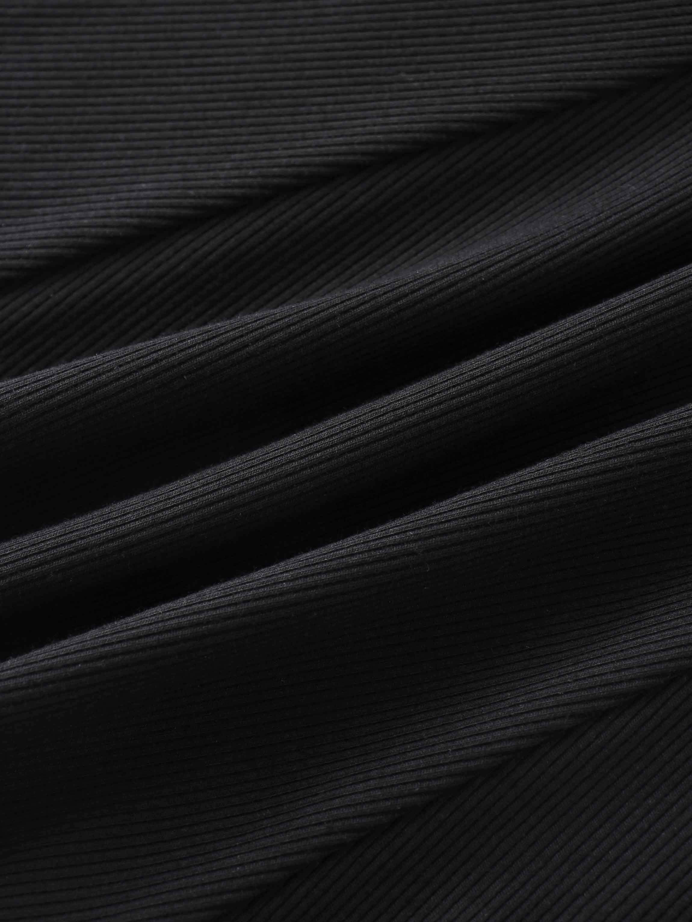6 Panel Skirt- Black Ribbed
