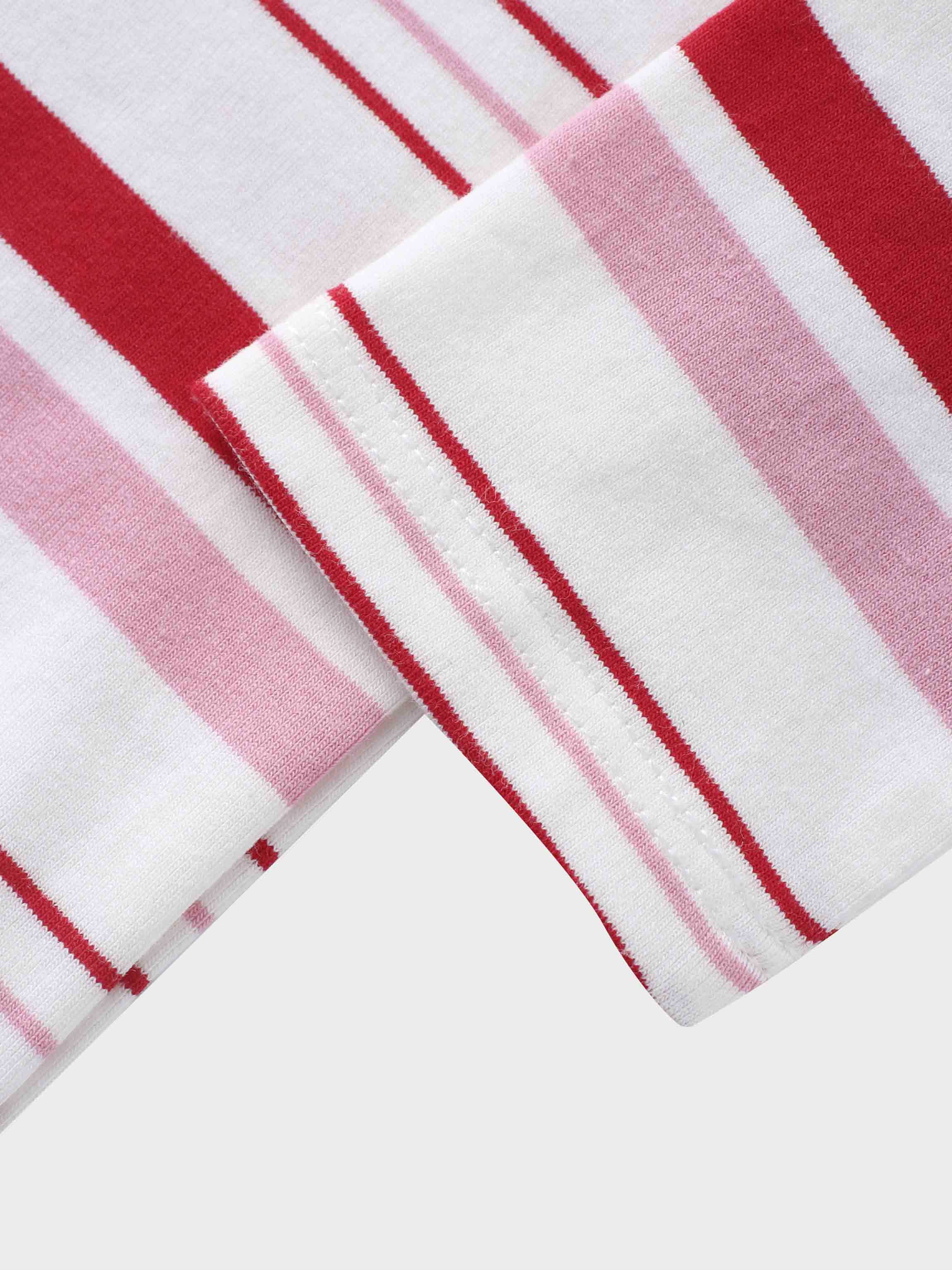 Pink and red striped girls shirts