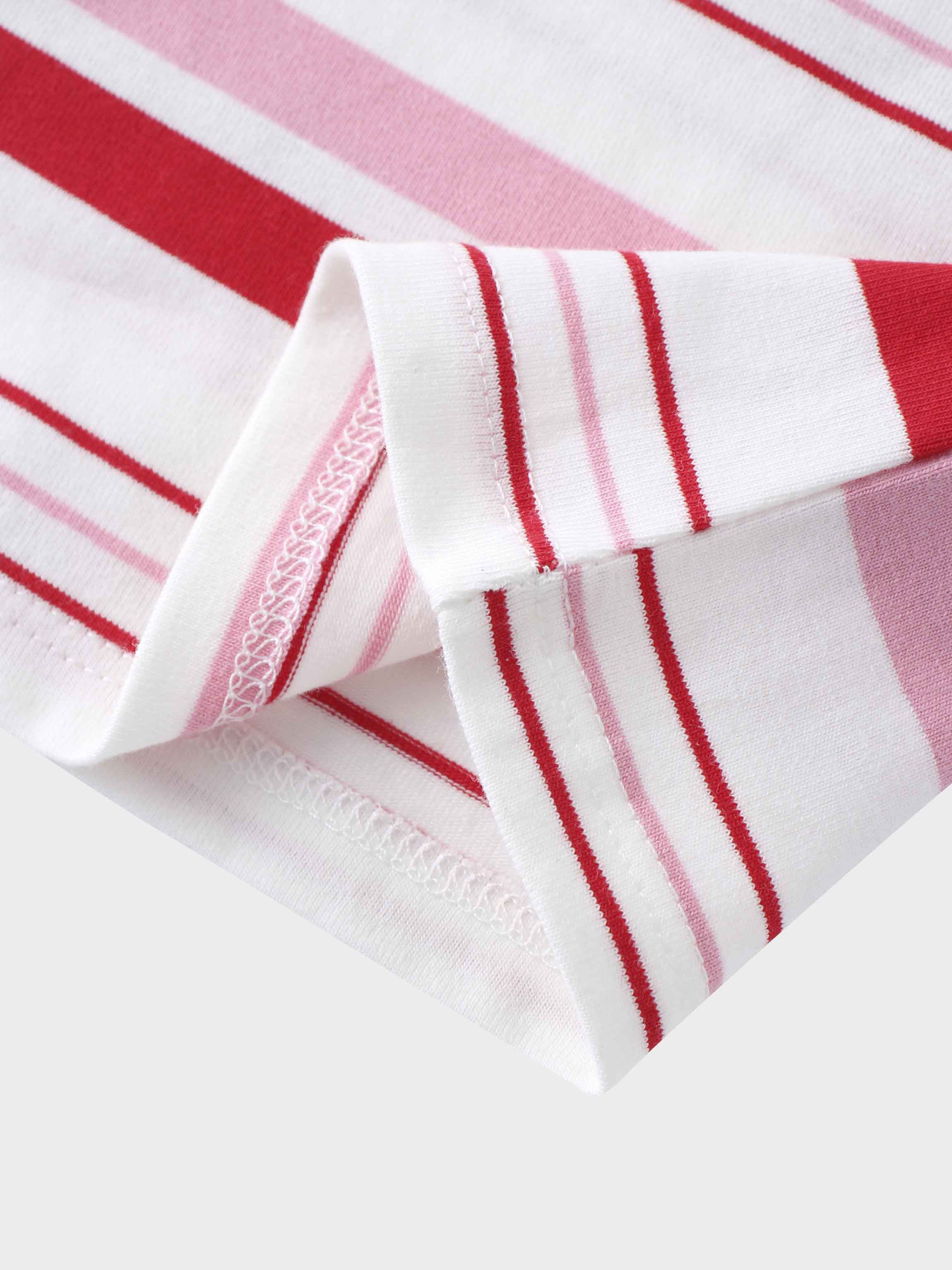 Pink and red striped girls shirts