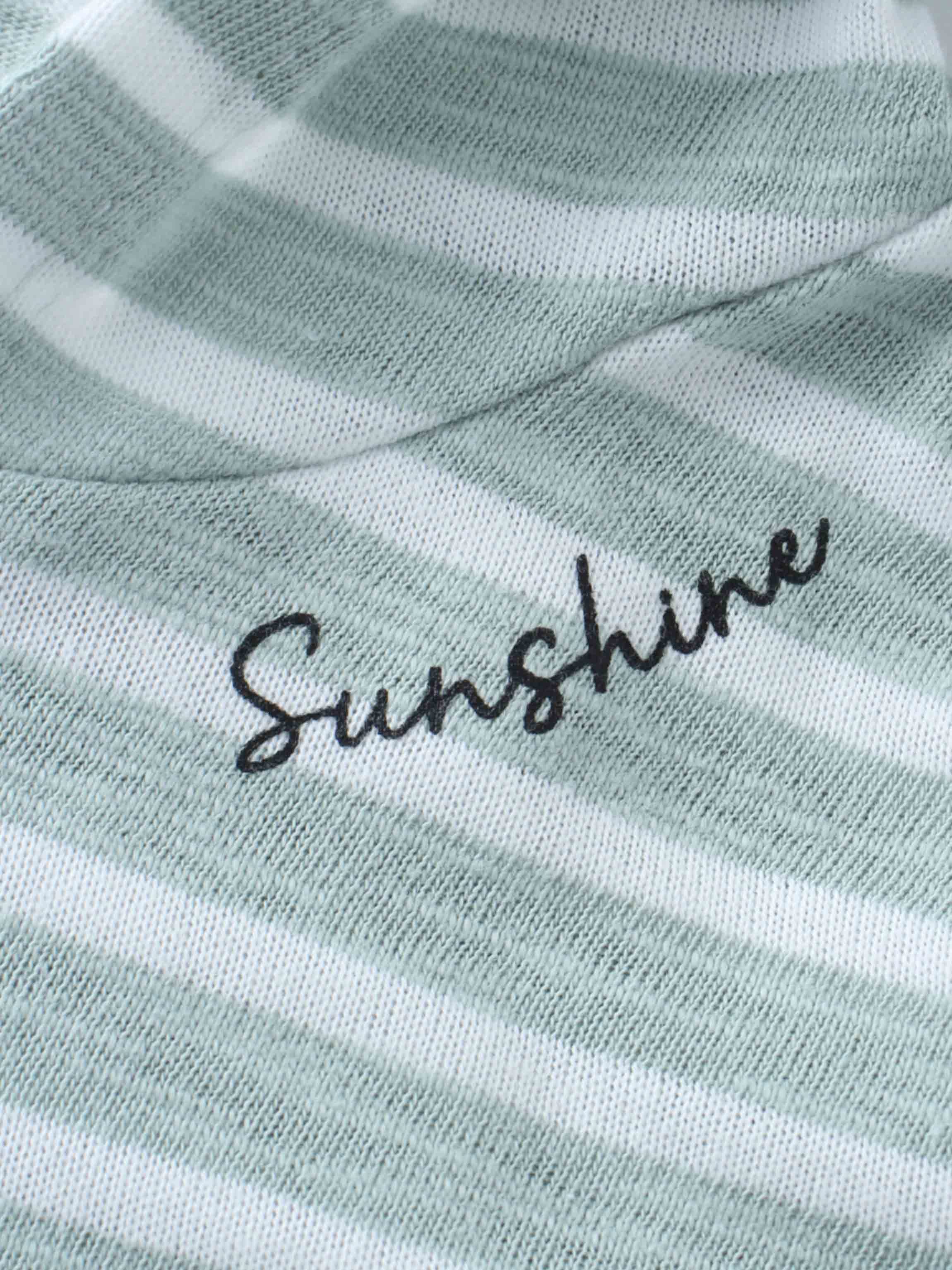 Pastel green hoodie shirt with Sunshine embroidery