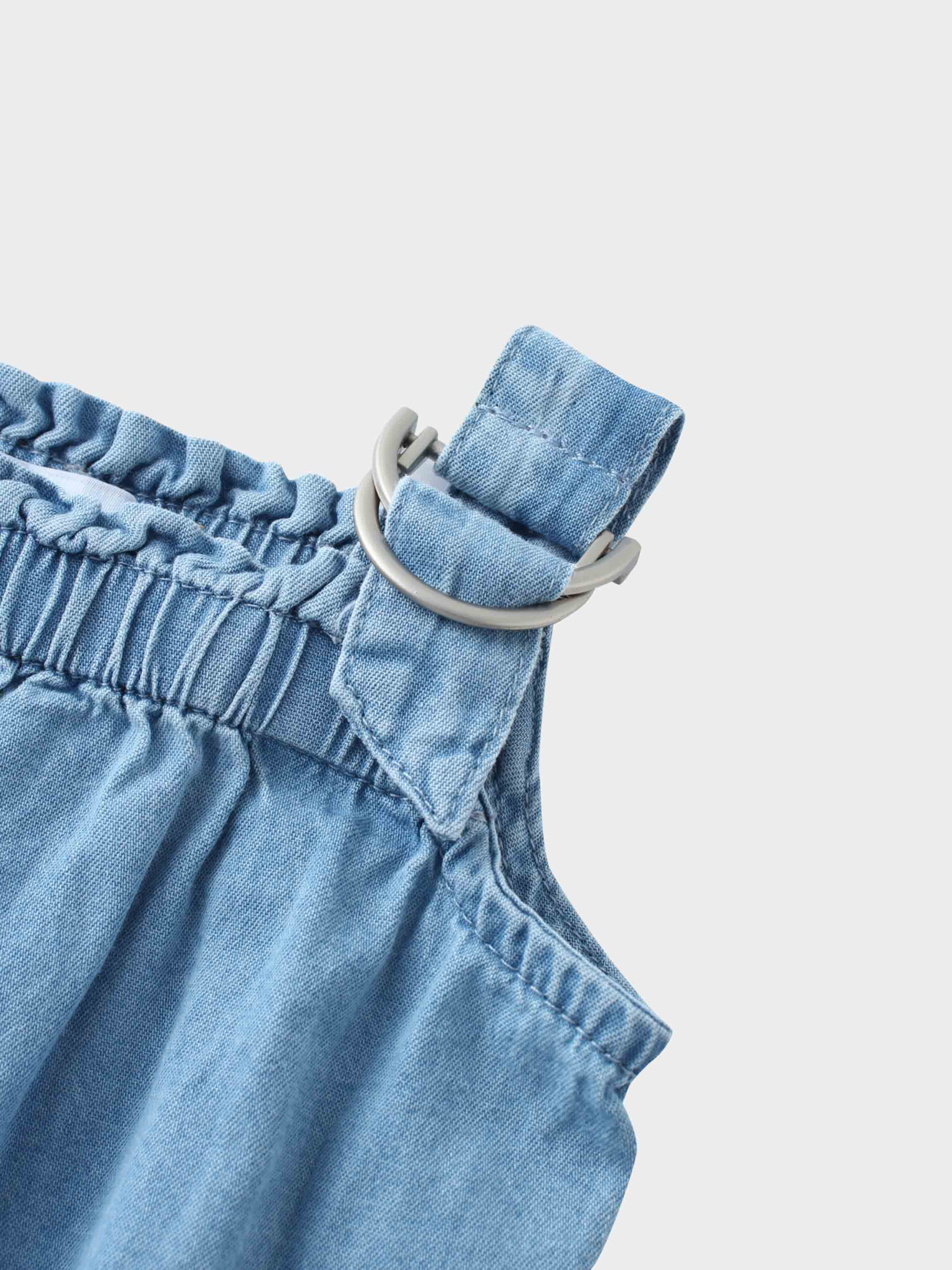 Blue denim girls baby romper