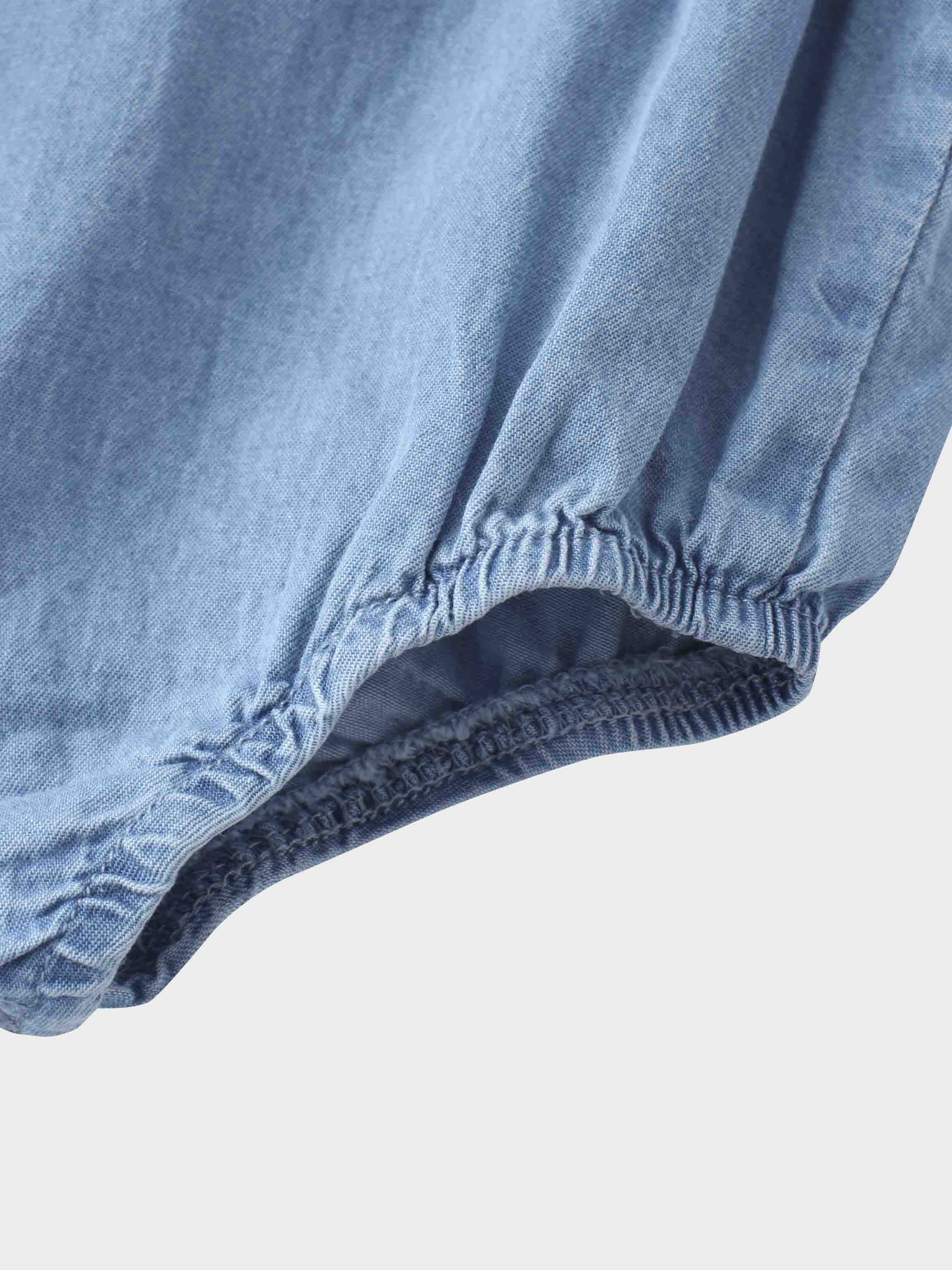 Baby girl denim romper diaper