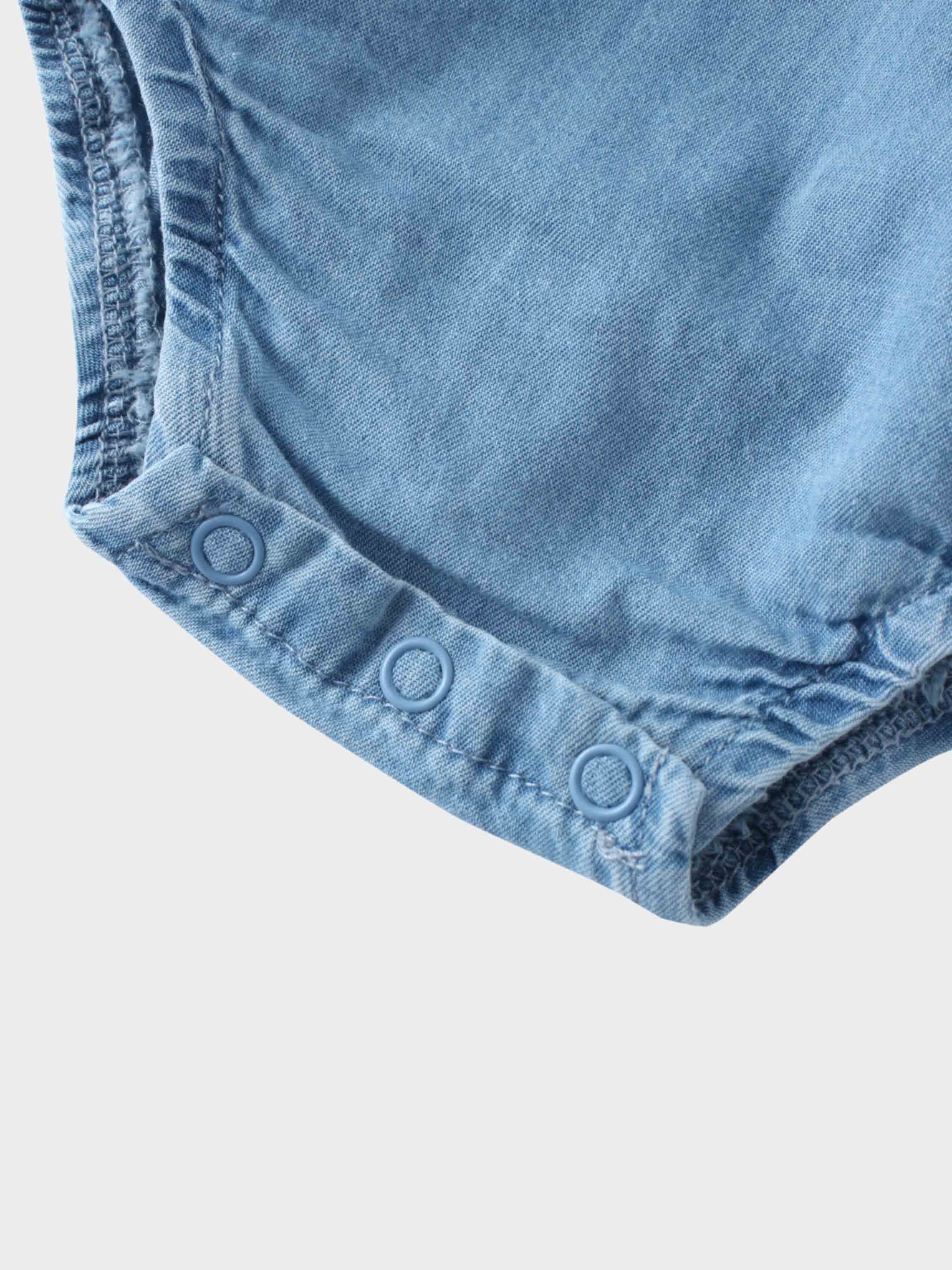Baby girl denim romper elastic