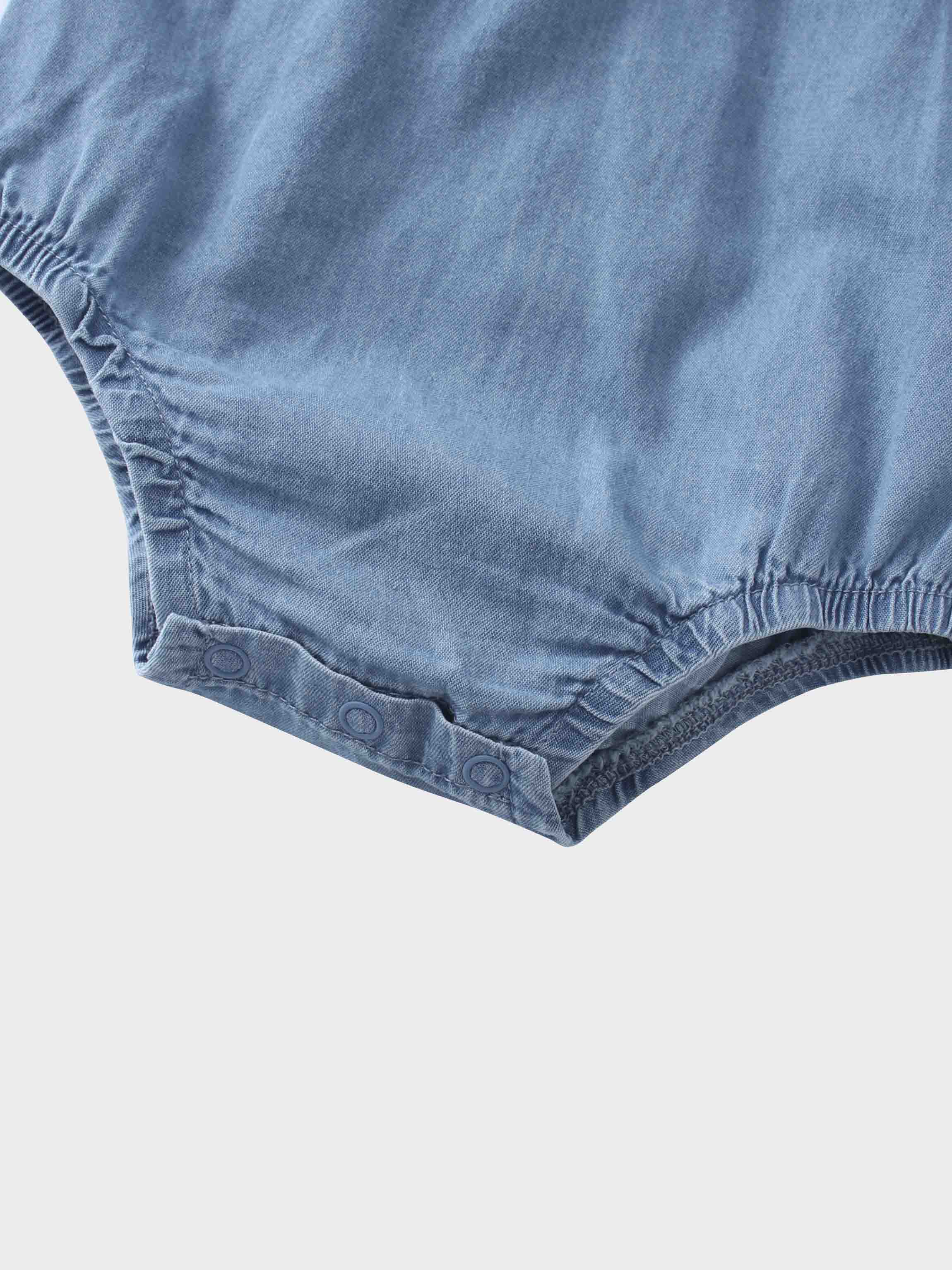 Baby boy denim romper diaper