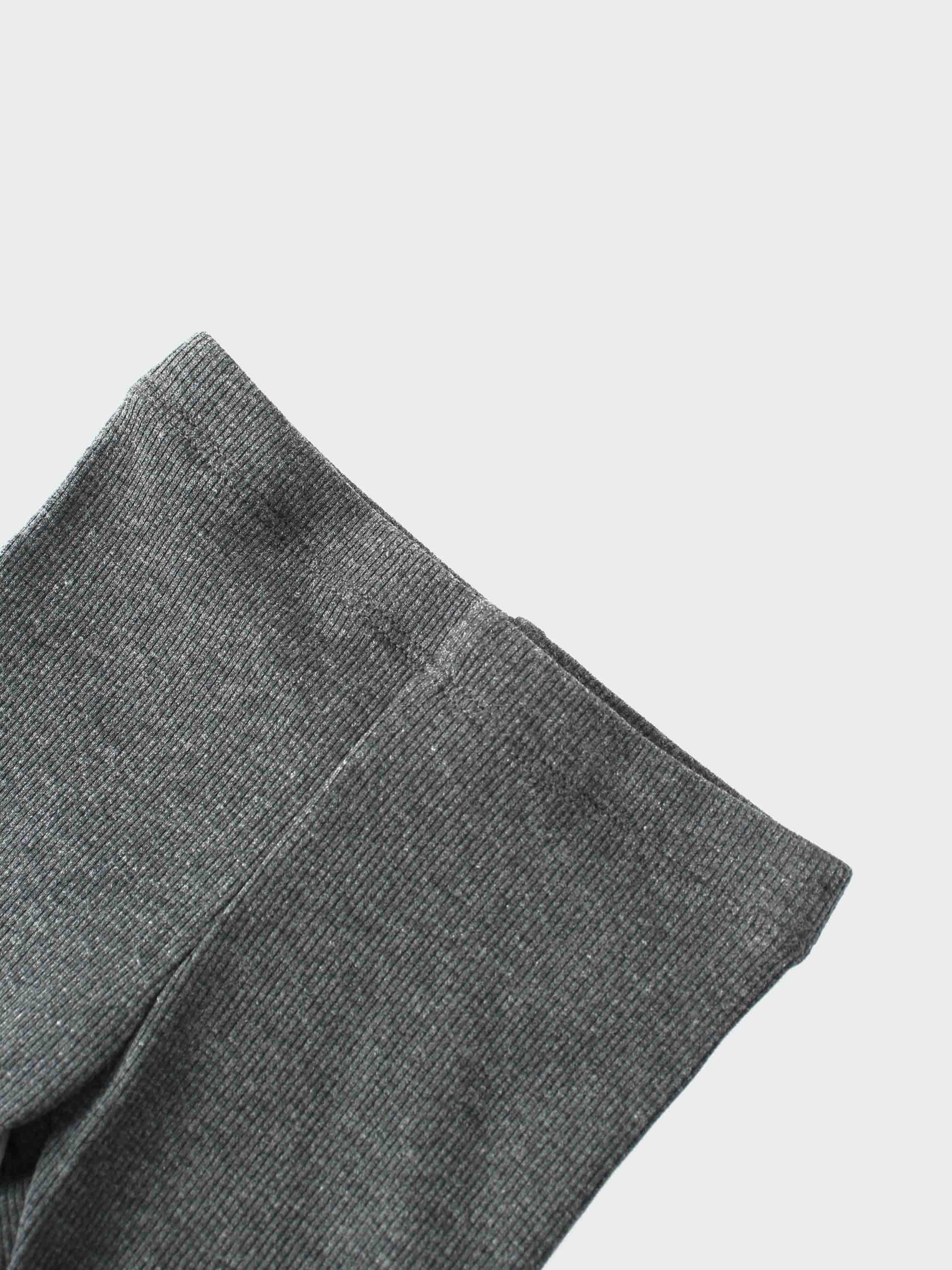 Ribbed Leggings Set with Puff Sleeves - Grey