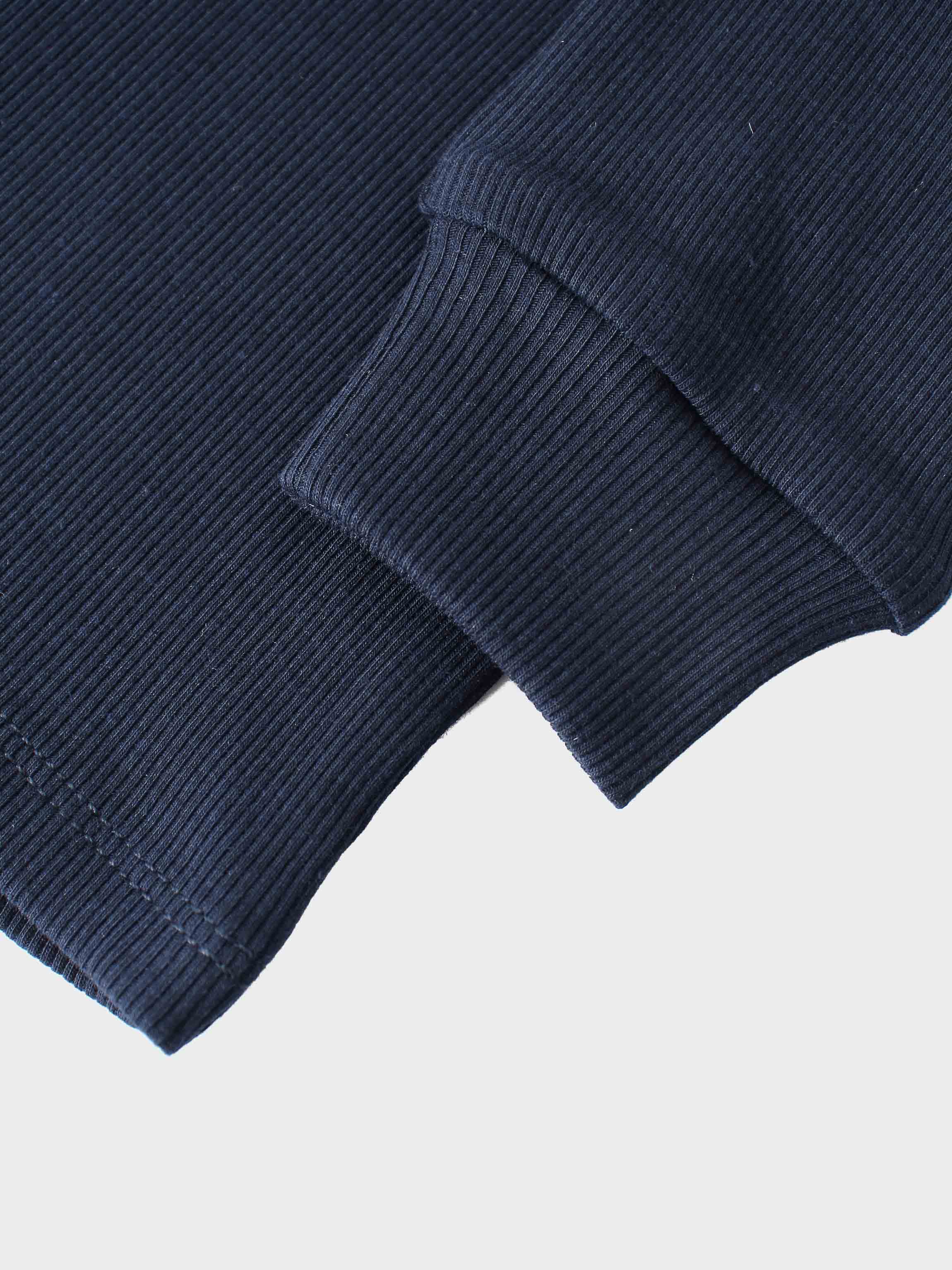 Ribbed Legging Set Puff Sleeves - Navy