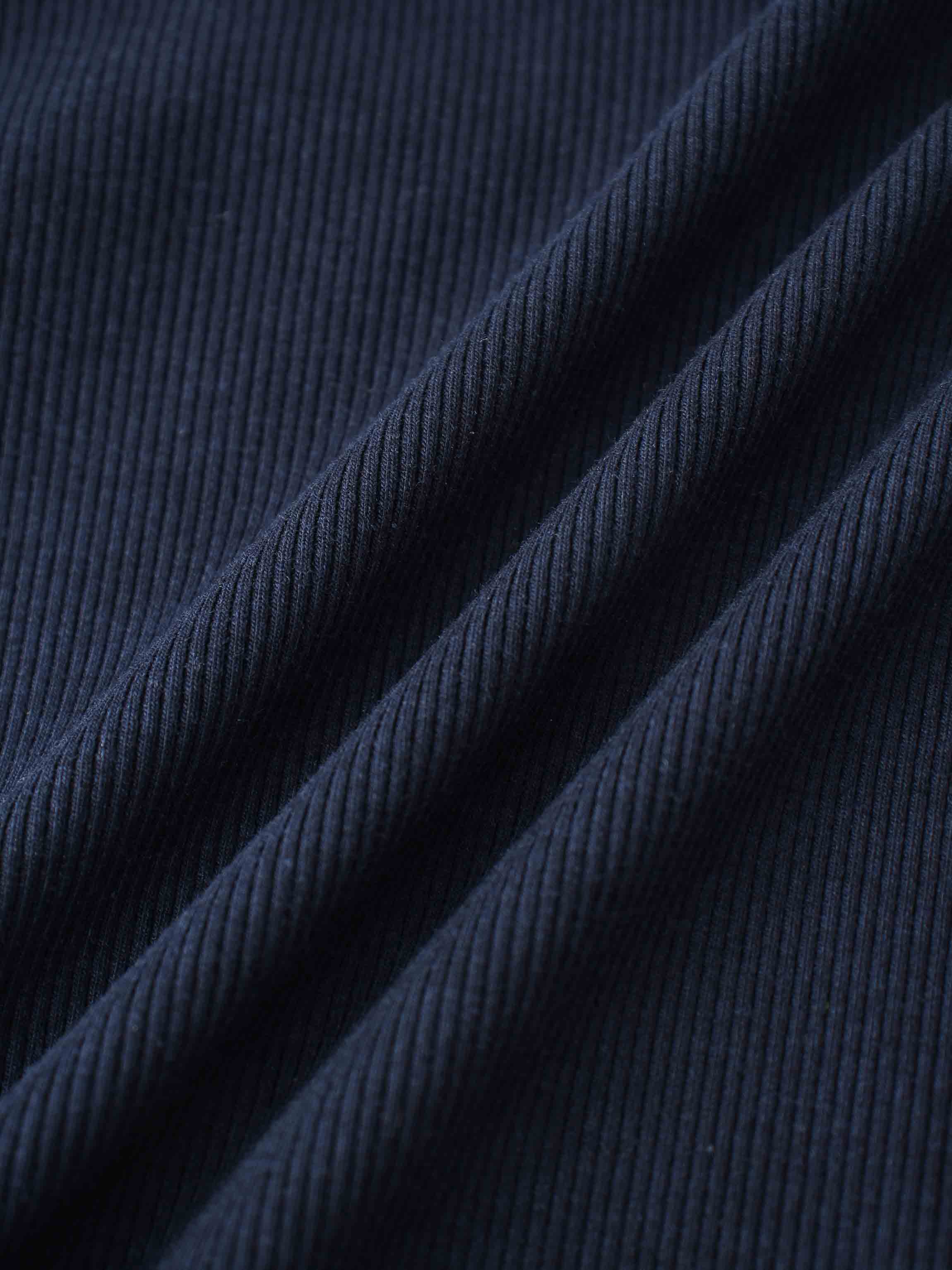 Ribbed Legging Set Puff Sleeves - Navy