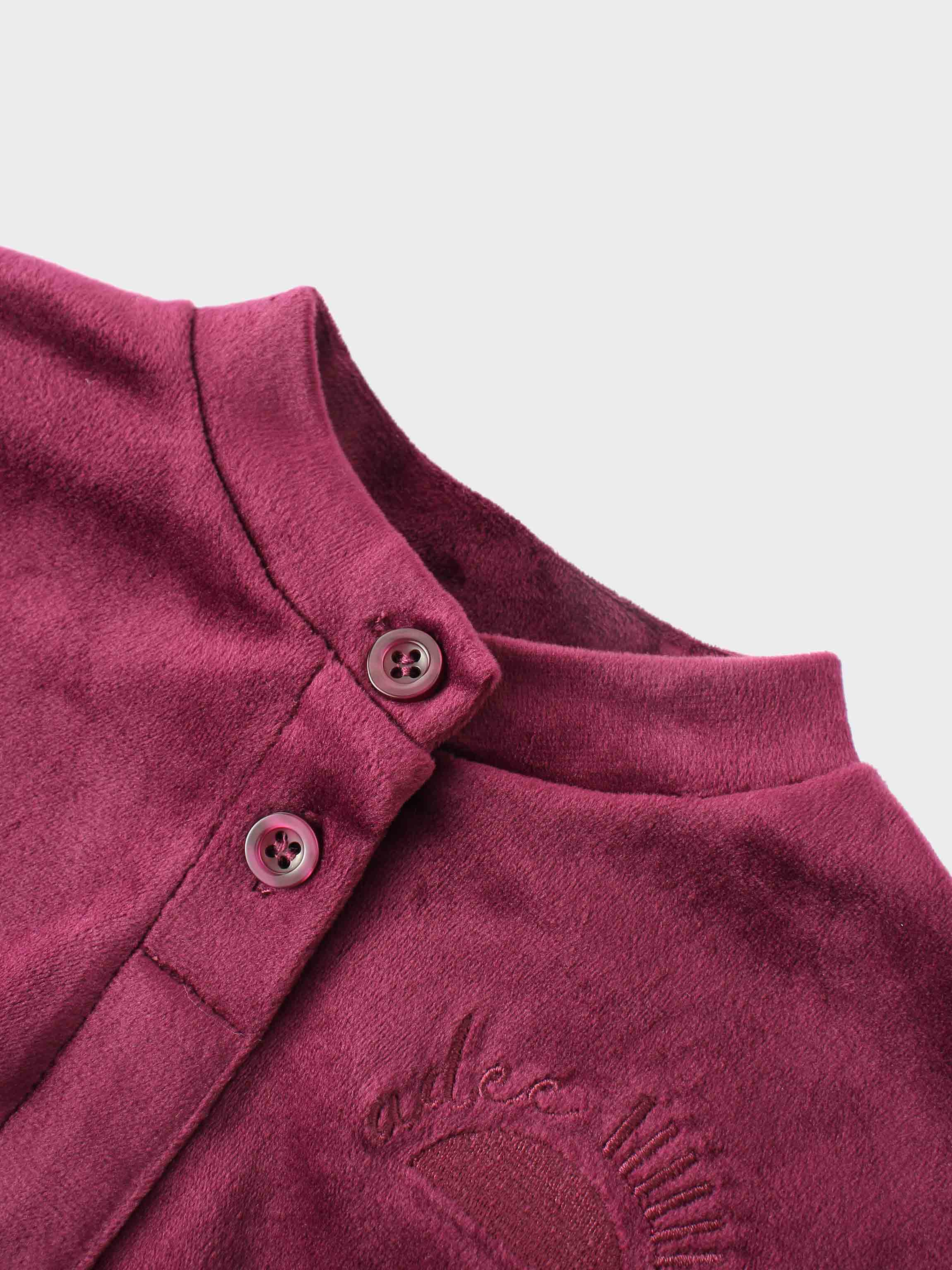 Velour Bomber Set - Burgundy