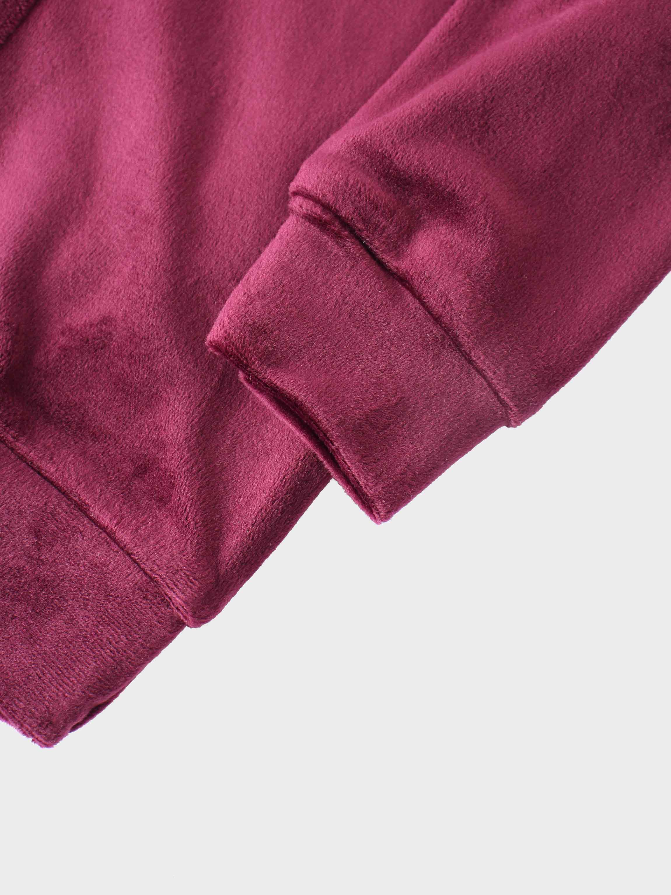 Velour Bomber Set - Burgundy