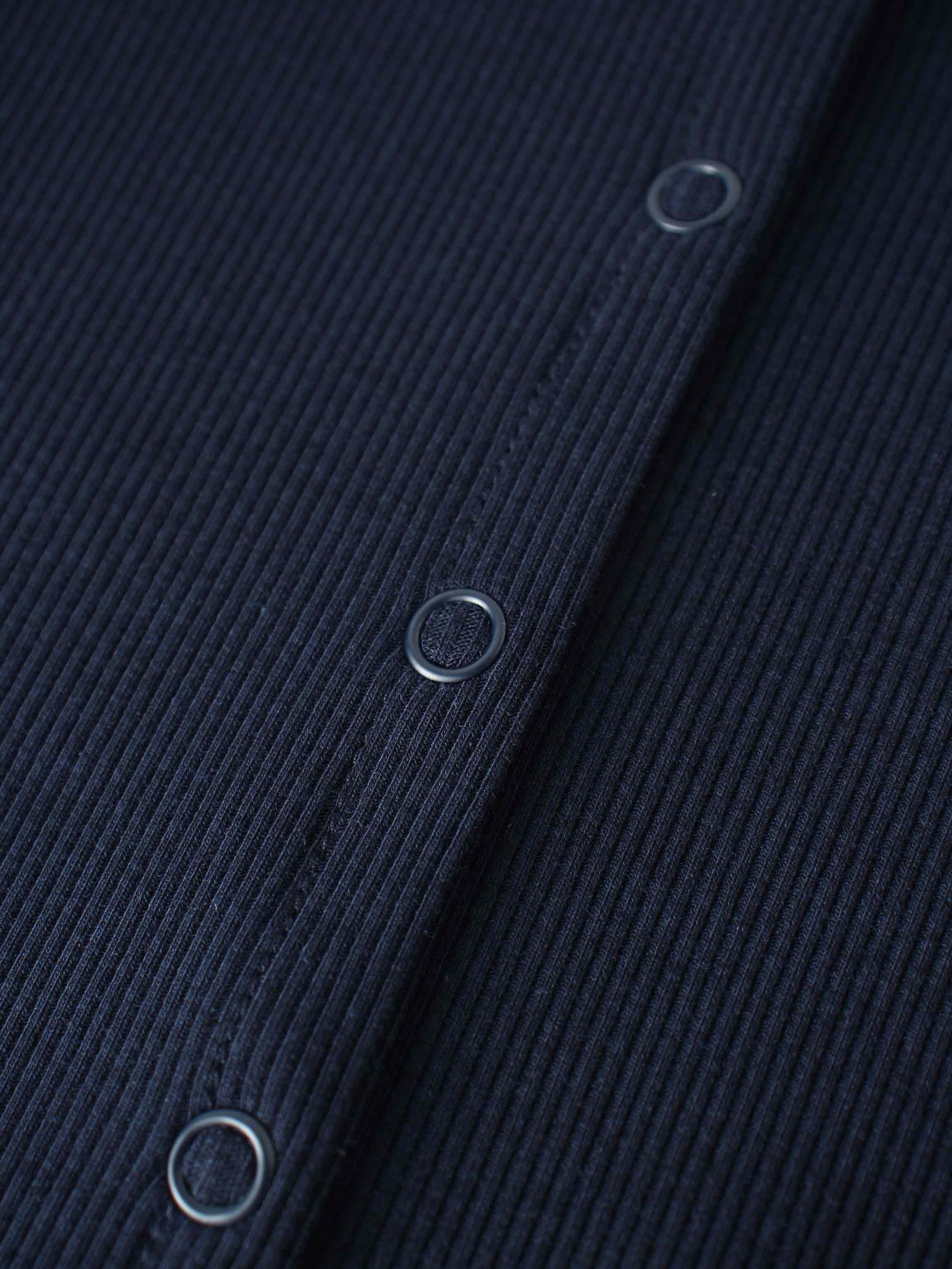 Thin Ribbed Cardigan - Navy