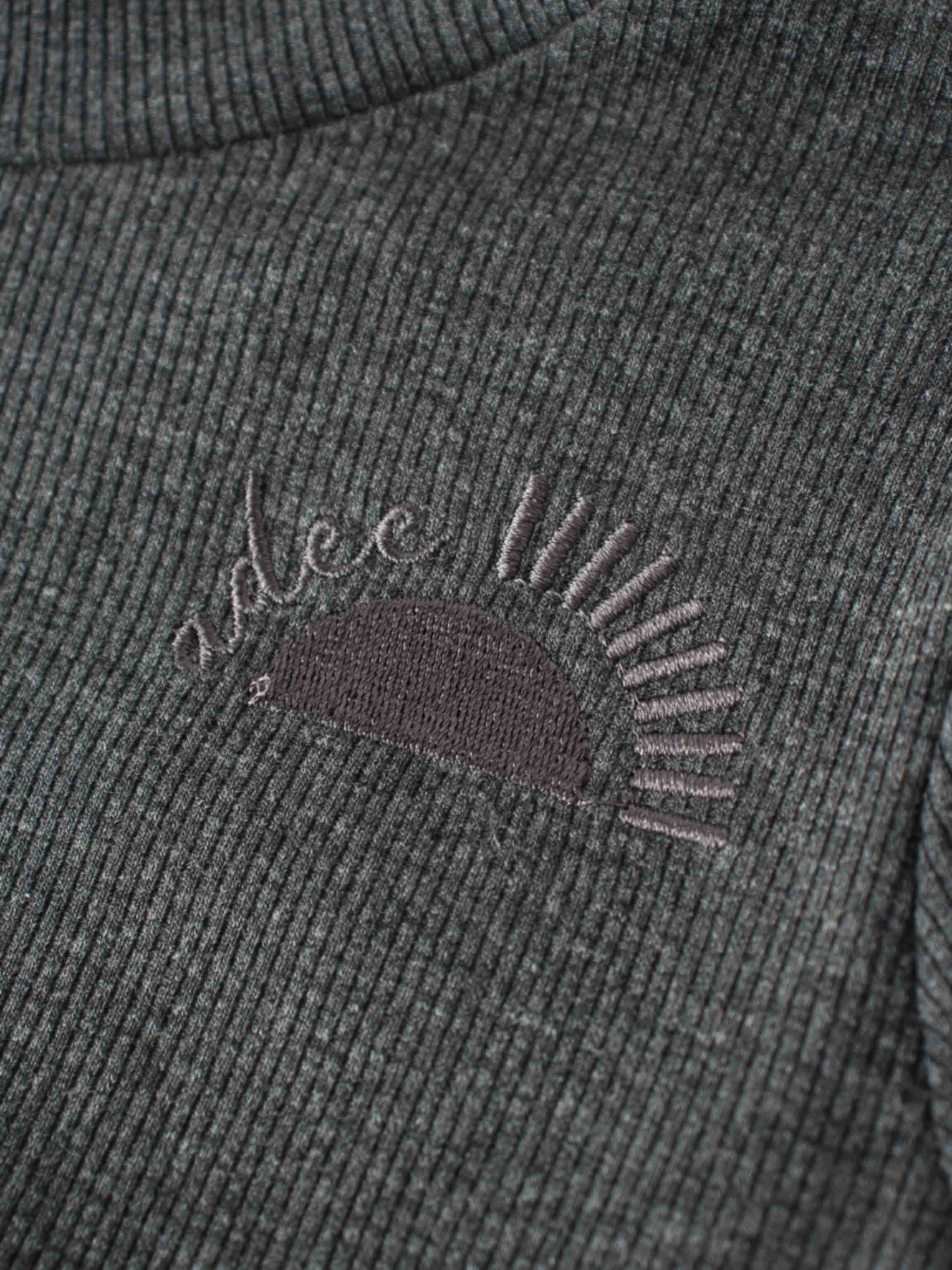 Ribbed Puff Sleeve Shirt - Grey